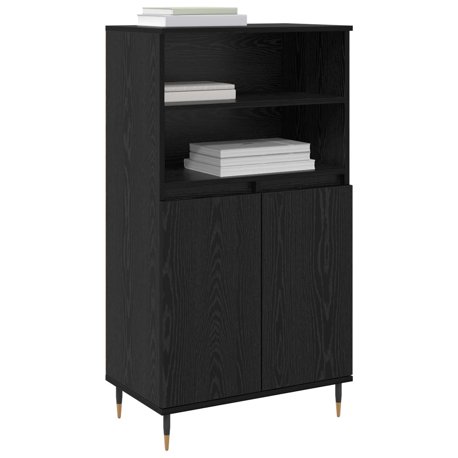 Haut Armoire Noir 60 x 36 x 110 cm Bois d'ingénierie - XIOS