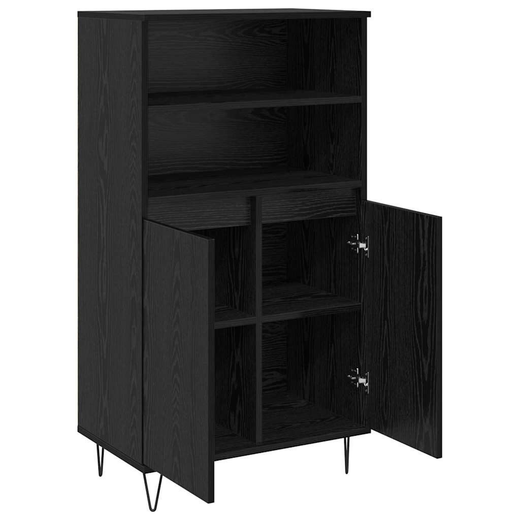 Haut Armoire Noir 60 x 36 x 110 cm Bois d'ingénierie - XIOS