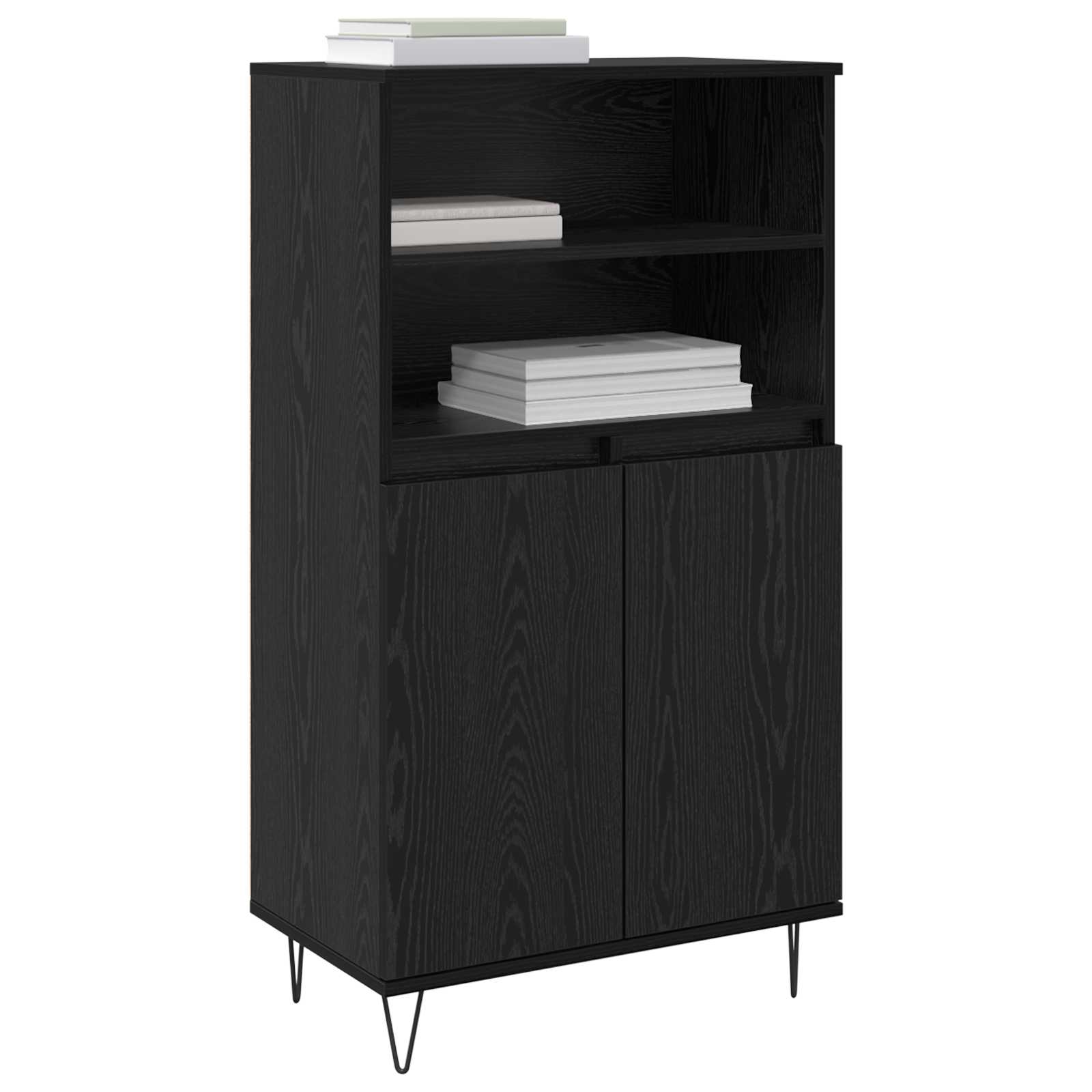 Haut Armoire Noir 60 x 36 x 110 cm Bois d'ingénierie - XIOS