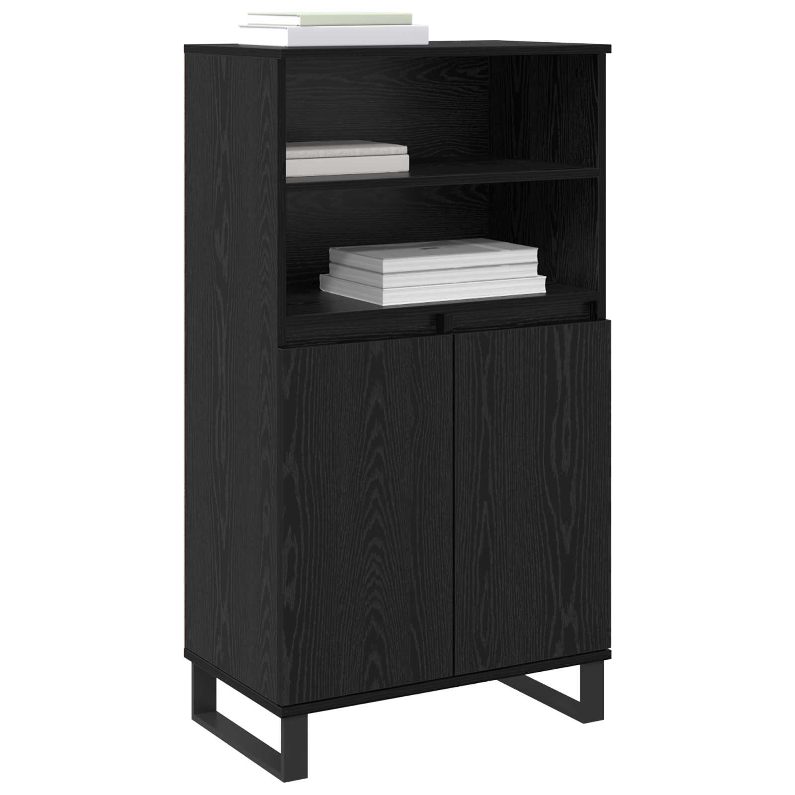 Haut Armoire Noir 60 x 36 x 110 cm Bois d'ingénierie - XIOS