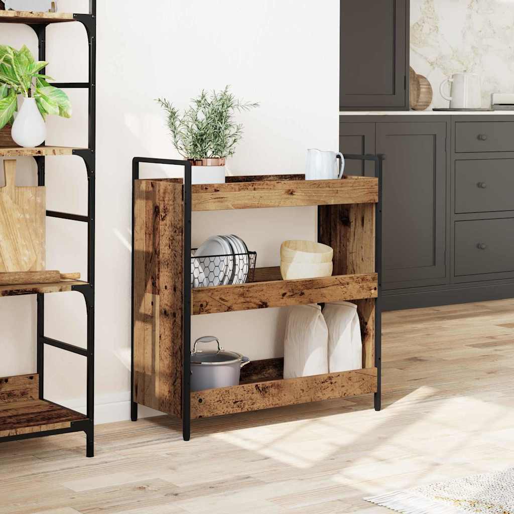 Chariot de cuisine Bois ancien 70 x 30 x 82 cm - XIOS