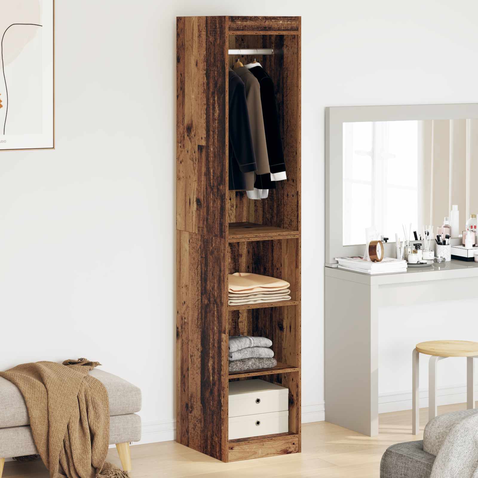 Armoire avec étagère avec stockage Bois ancien 41 x 48 x 102 cm - XIOS