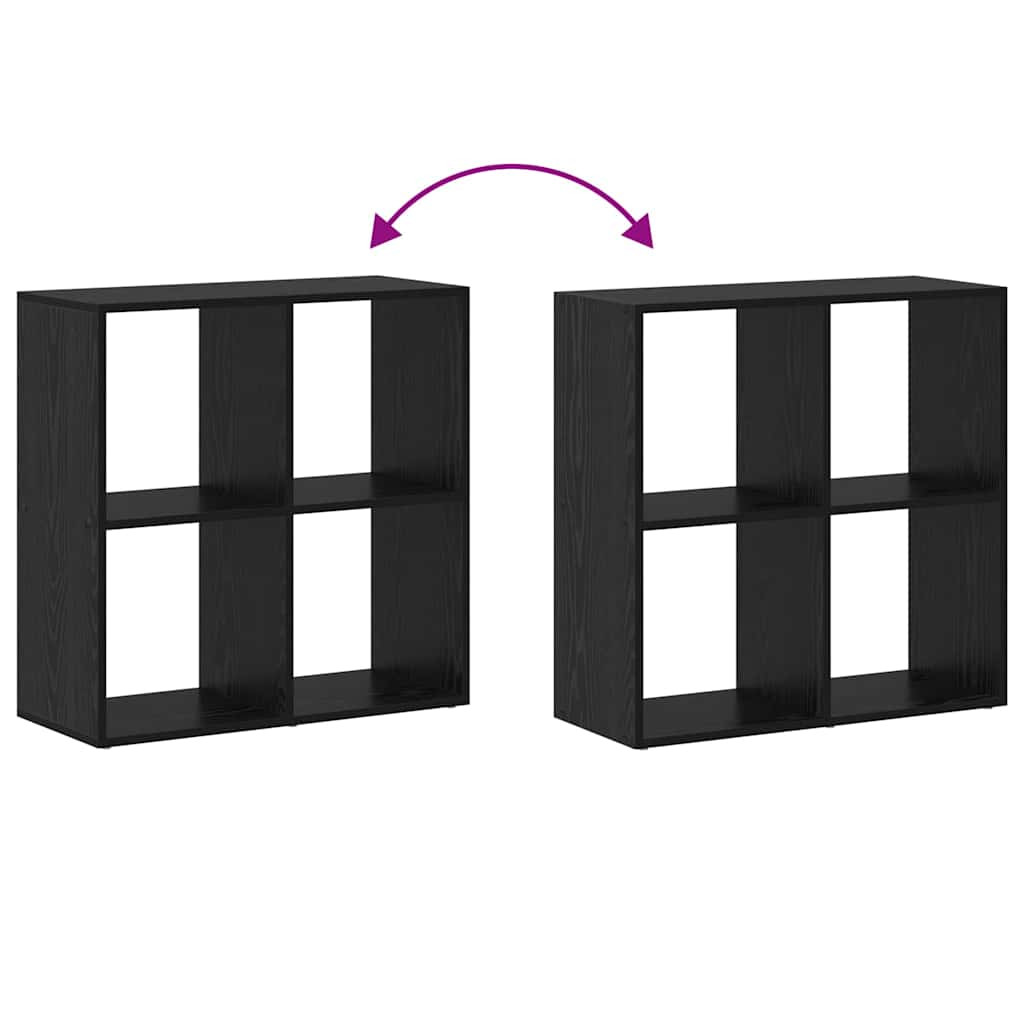 Bibliothèque Noir 69,5 x 29 x 69,5 cm Bois d'ingénierie - XIOS