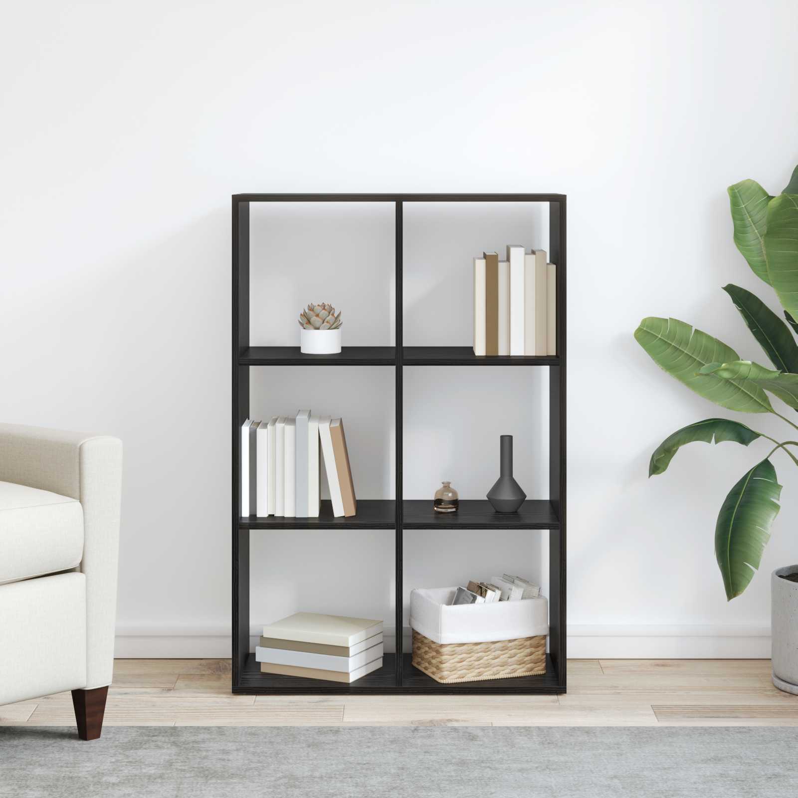 Bibliothèque Chêne noir 69,5 x 29 x 103,5 cm Bois d'ingénierie