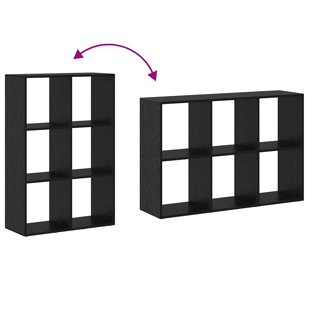 Bibliothèque Noir 69,5 x 29 x 103,5 cm Bois d'ingénierie - XIOS