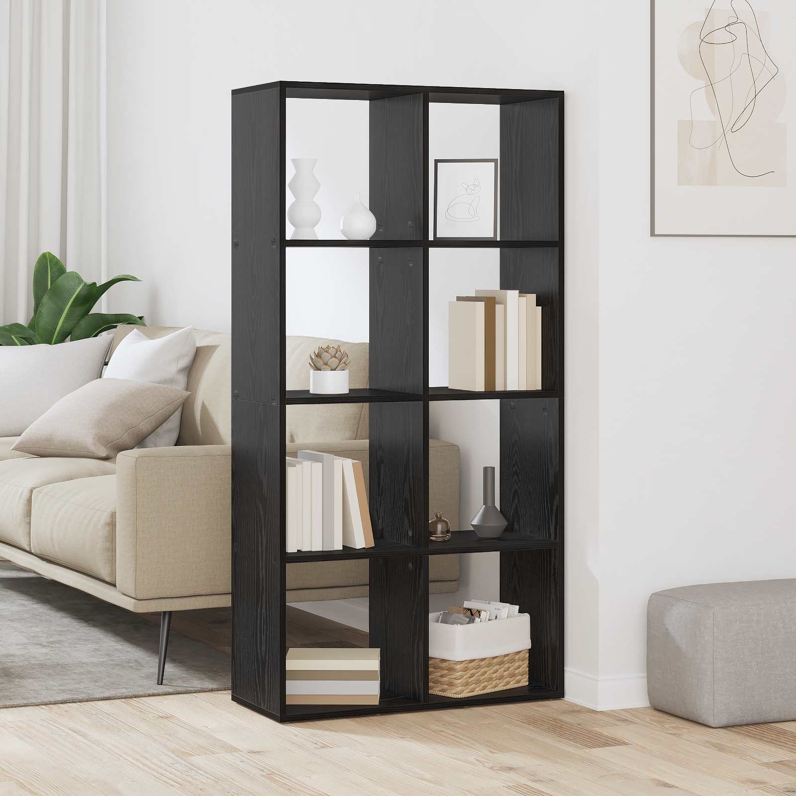 Bibliothèque Chêne noir 69,5 x 29 x 137,5 cm Bois d'ingénierie - XIOS