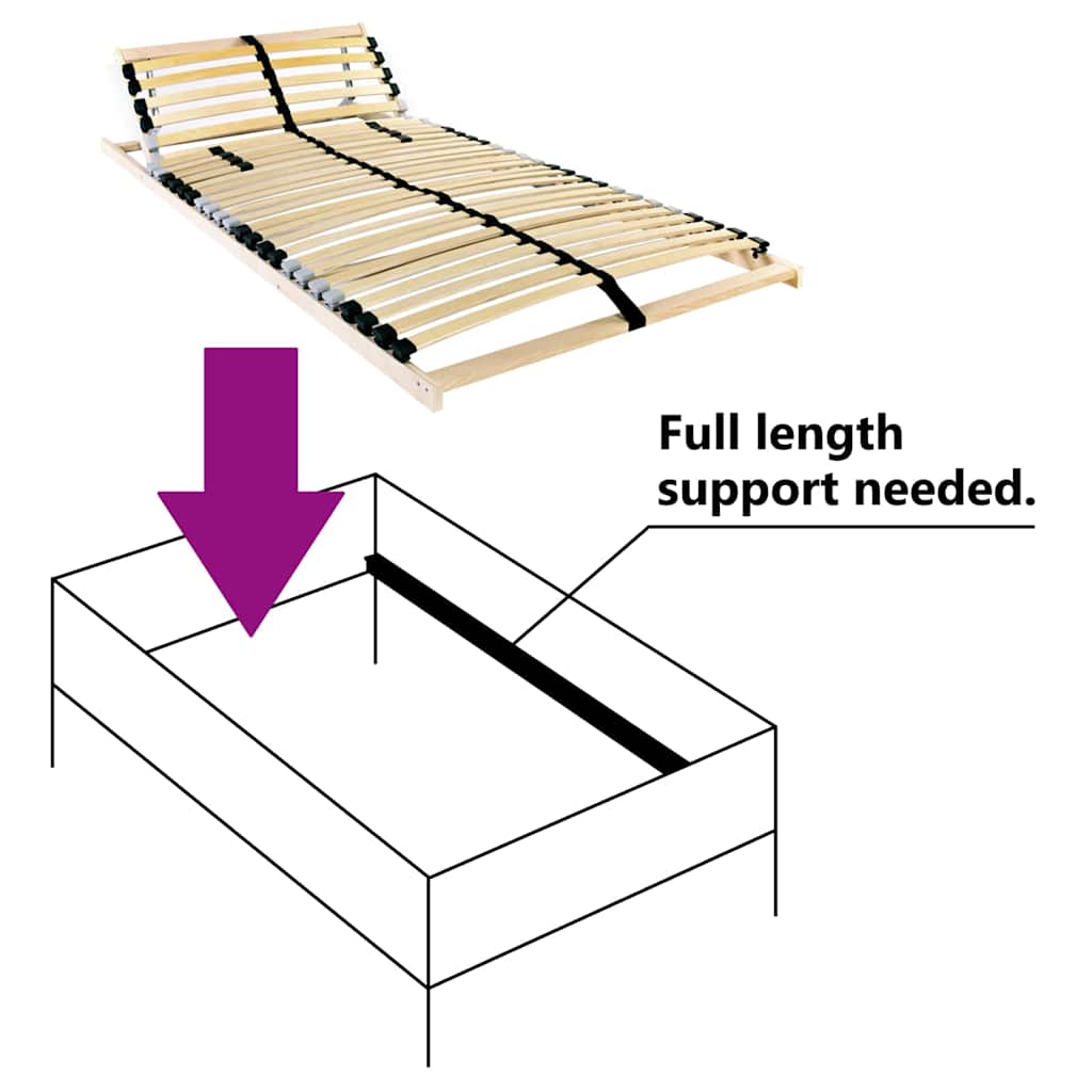 Sommier à lattes Marron 70 x 190 cm Bois de hêtre massif - XIOS