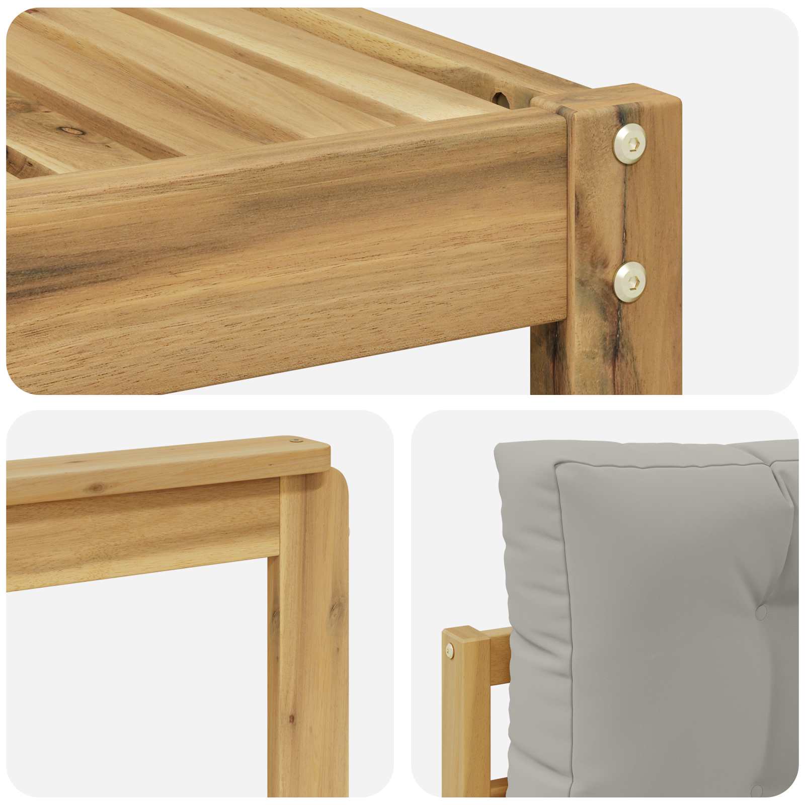 Ensemble de canapés d'extérieur 4 pcs Blanc et gris clair - XIOS