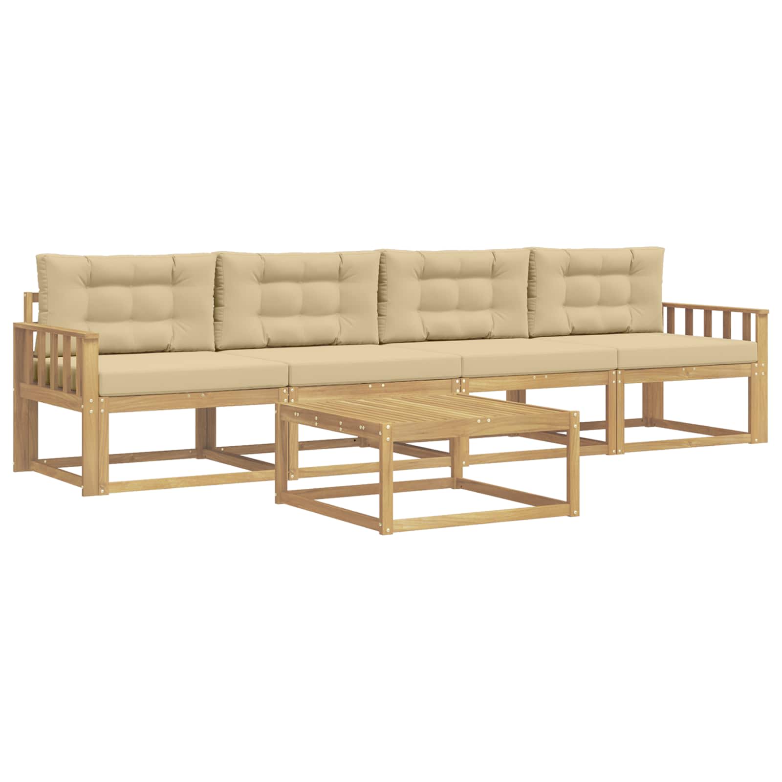Ensemble de canapés d'extérieur 4 pcs Blanc et Beige - XIOS