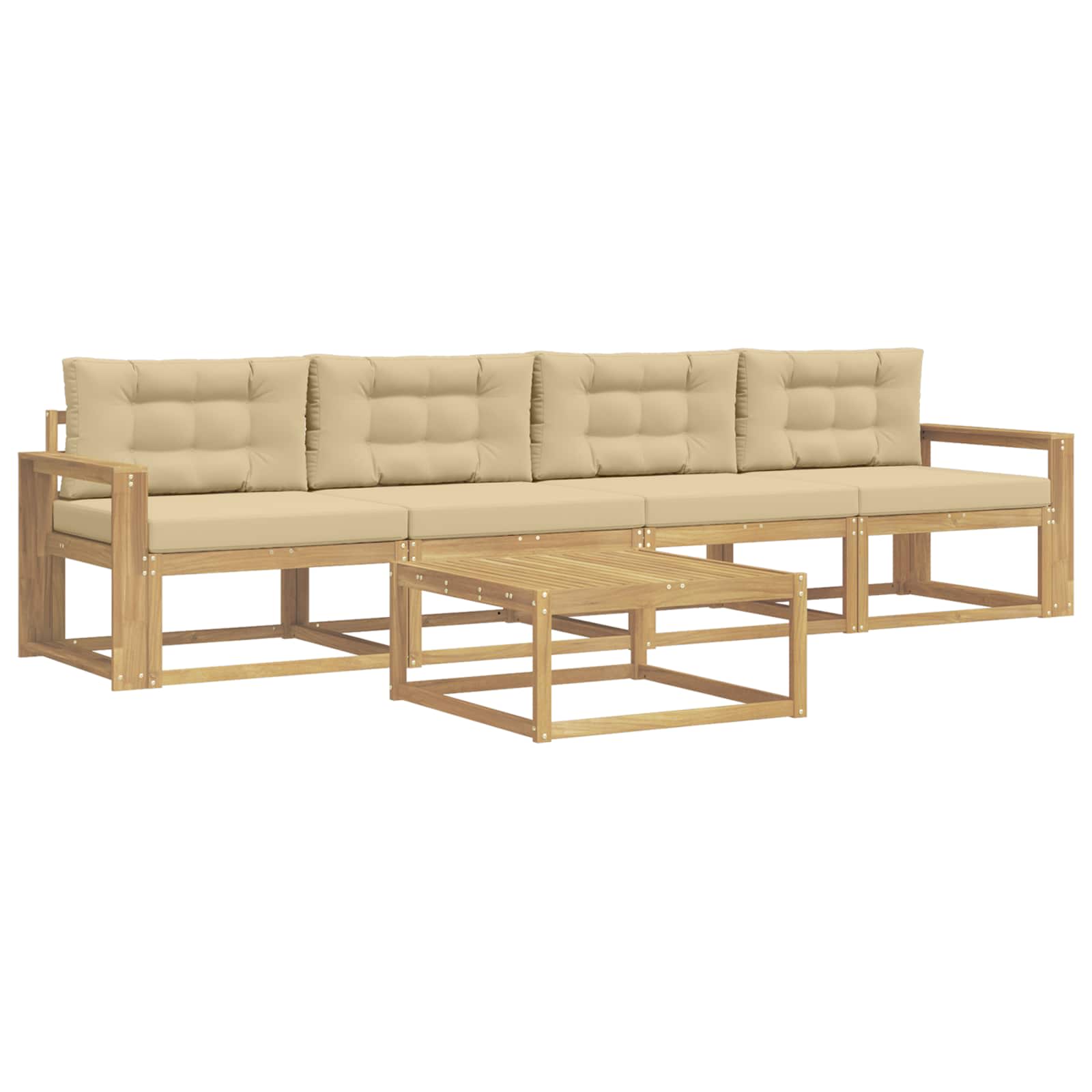 Ensemble de canapés d'extérieur 4 pcs Blanc et Beige - XIOS