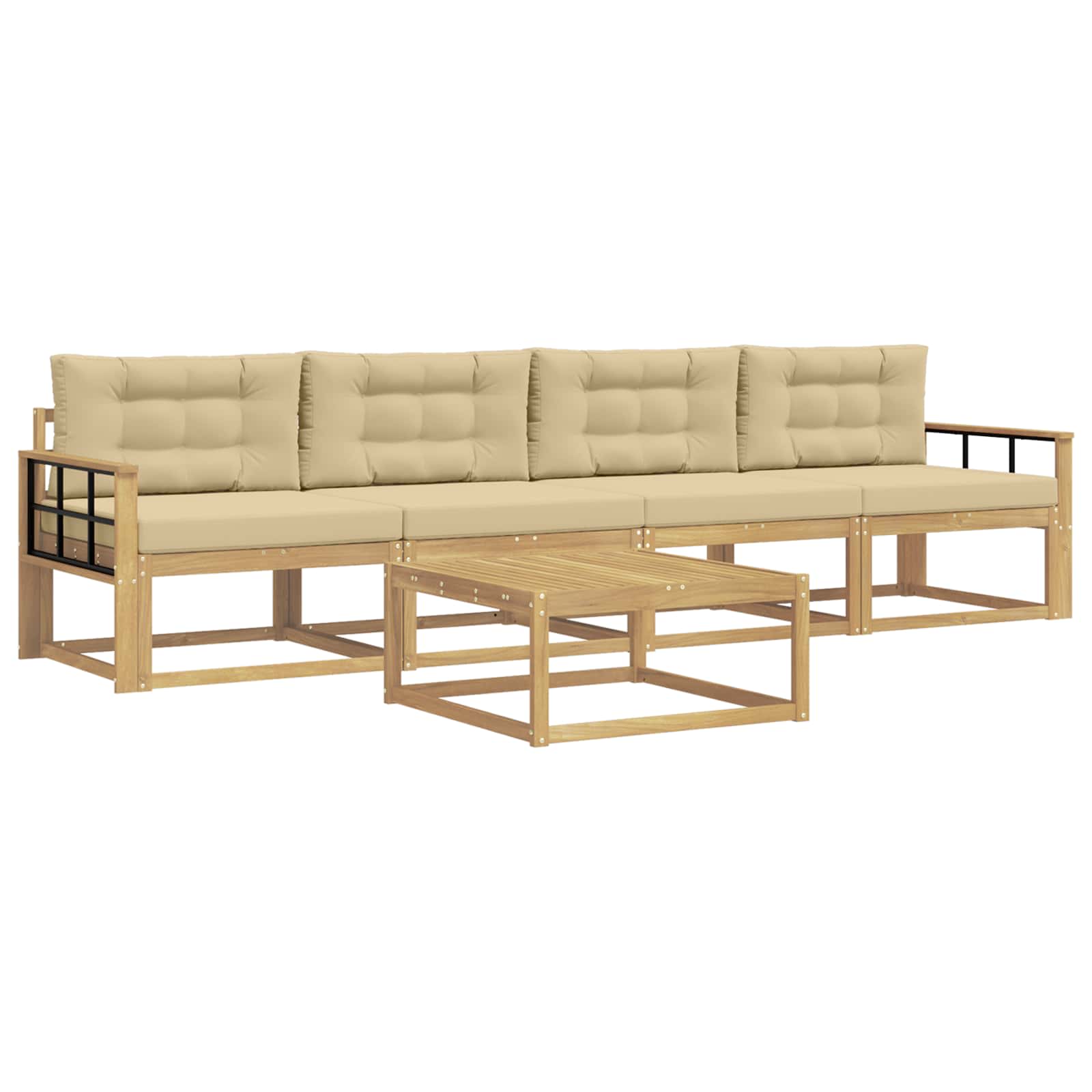 Ensemble de canapés d'extérieur 4 pcs Blanc et Beige - XIOS