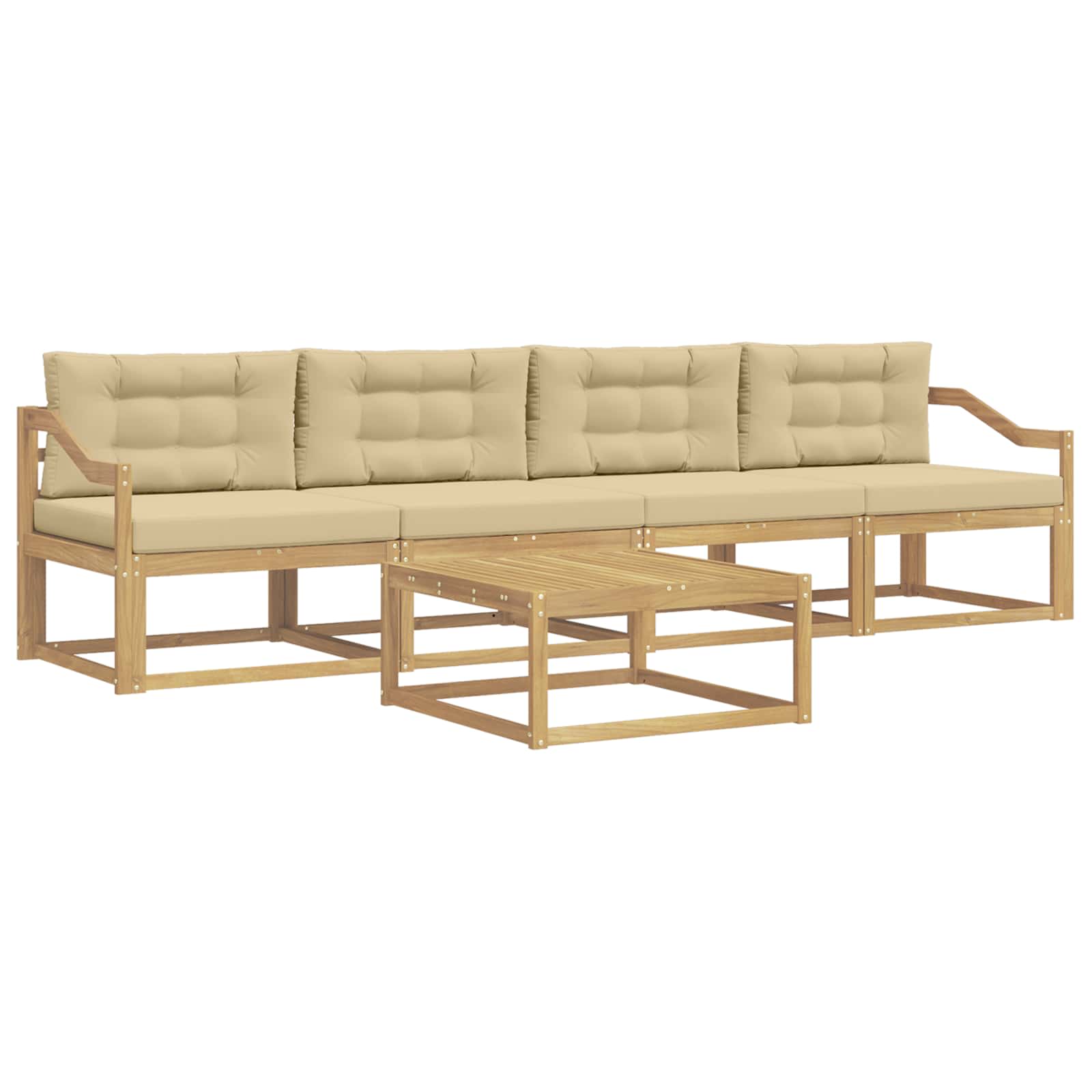 Ensemble de canapés d'extérieur 4 pcs Blanc et Beige - XIOS