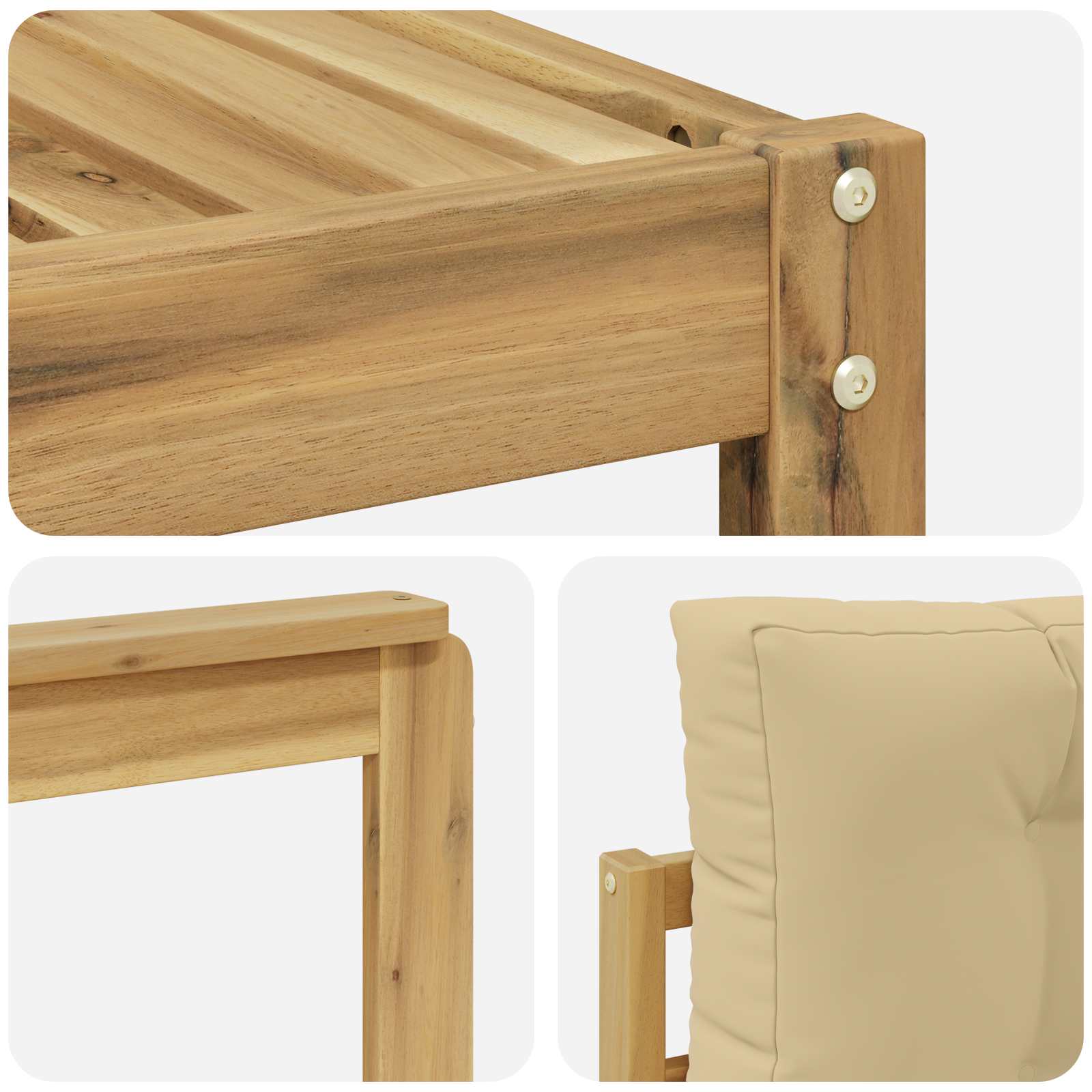 Ensemble de canapés d'extérieur 4 pcs Blanc et Beige Polyester - XIOS