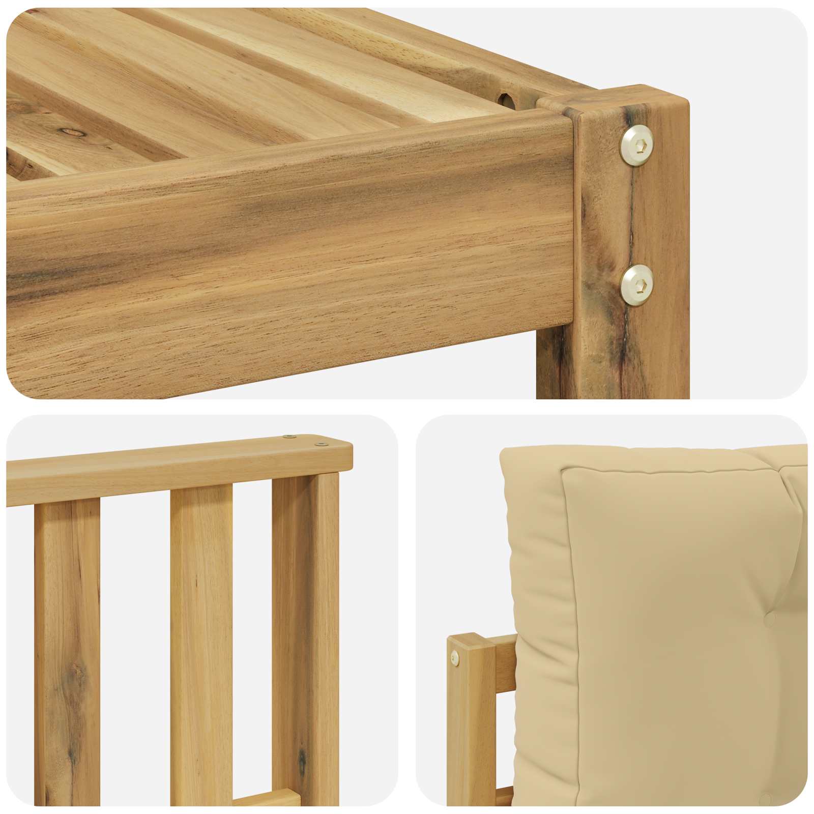 Ensemble de canapés d'extérieur 4 pcs Blanc et Beige Polyester - XIOS
