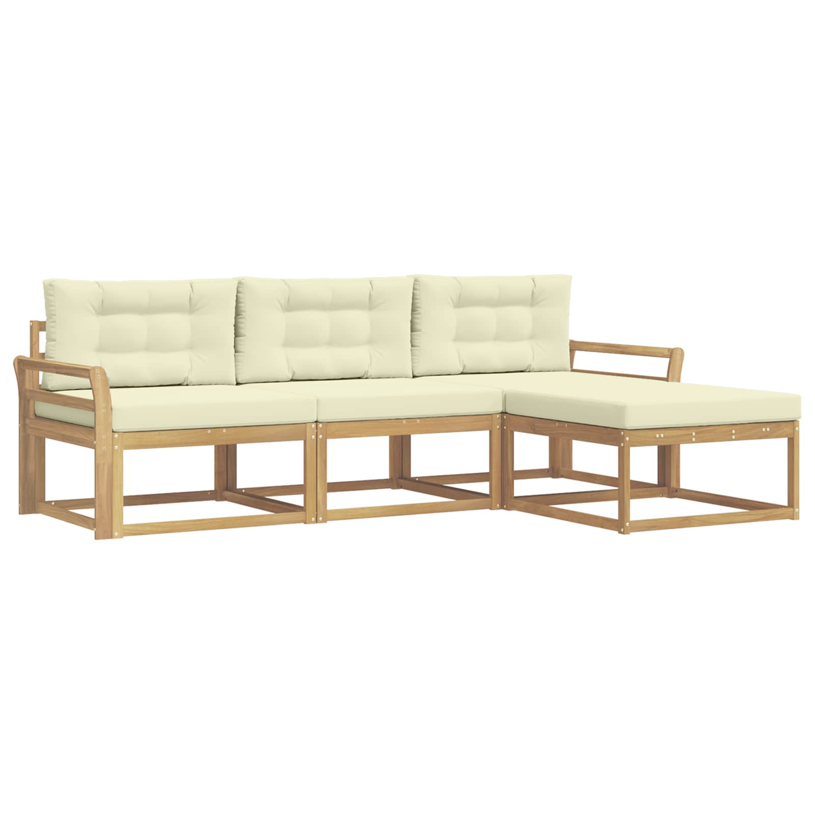 Ensemble de canapés d'extérieur 4 pcs Blanc et crème Polyester - XIOS