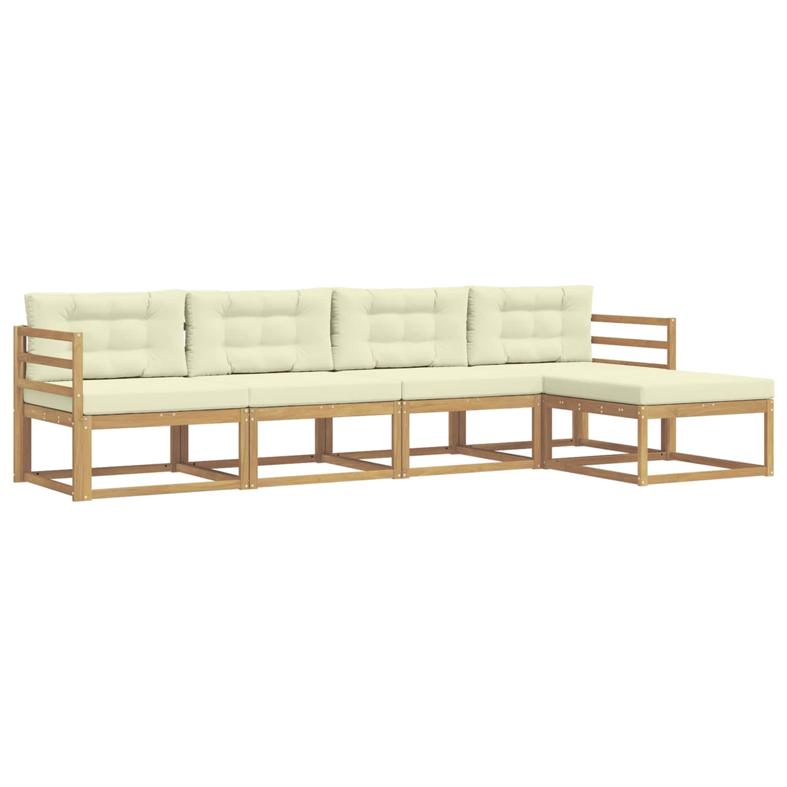 Ensemble de canapés d'extérieur 4 pcs Blanc et crème Polyester - XIOS