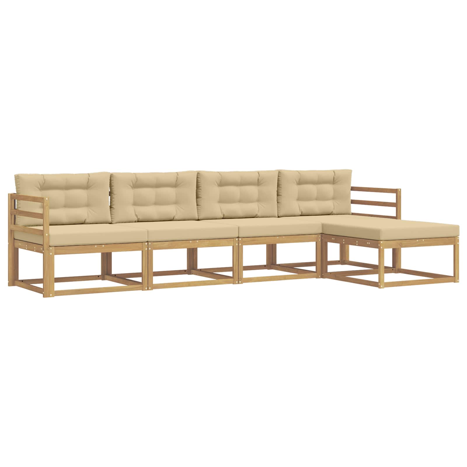 Ensemble de canapés d'extérieur 4 pcs Blanc et Beige Polyester - XIOS