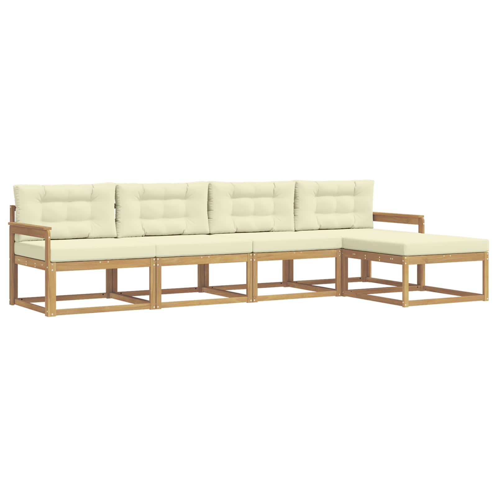 Ensemble de canapés d'extérieur 4 pcs Blanc et crème Polyester - XIOS