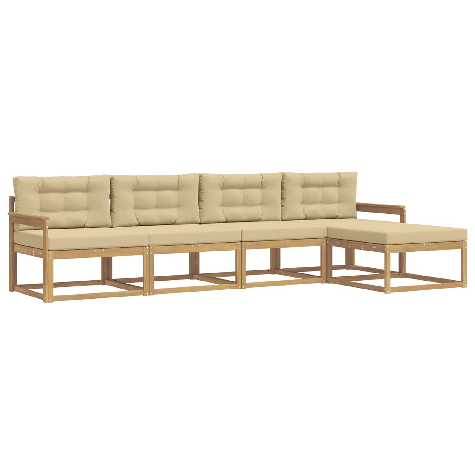 Ensemble de canapés d'extérieur 4 pcs Blanc et Beige Polyester - XIOS