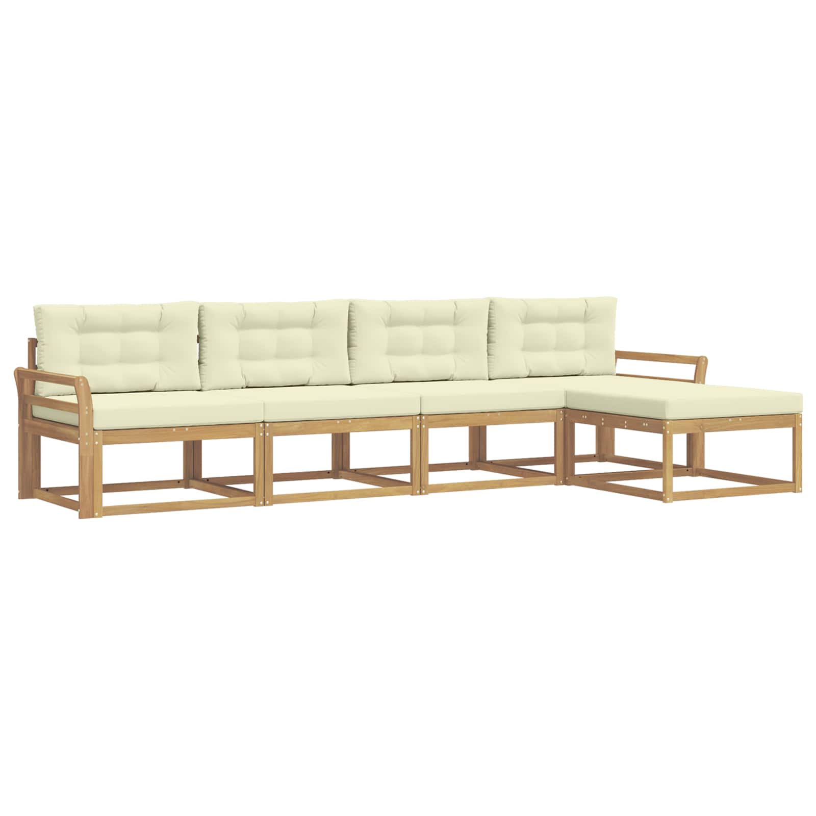 Ensemble de canapés d'extérieur 4 pcs Blanc et crème Polyester - XIOS