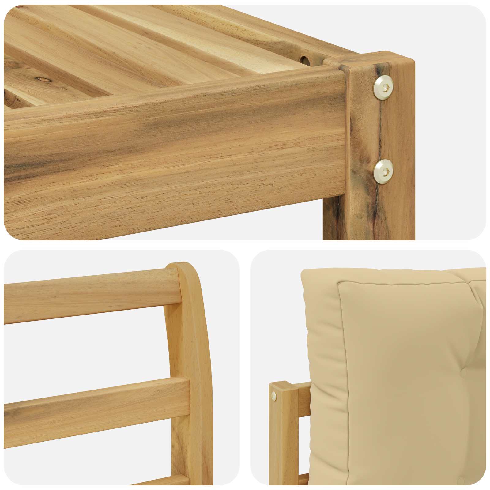 Ensemble de canapés d'extérieur 4 pcs Blanc et Beige Polyester - XIOS