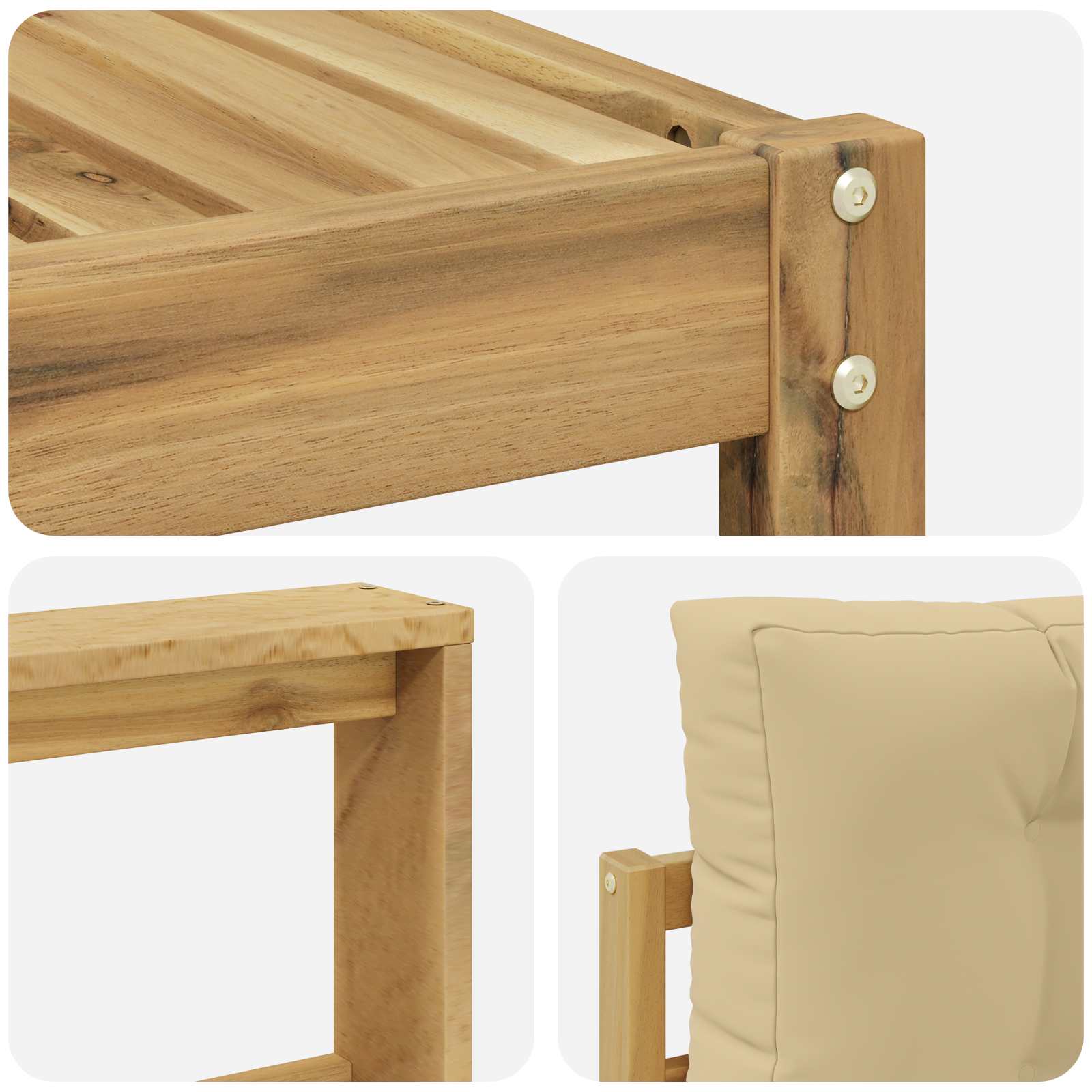 Ensemble de canapés d'extérieur 6 pcs Blanc et Beige - XIOS