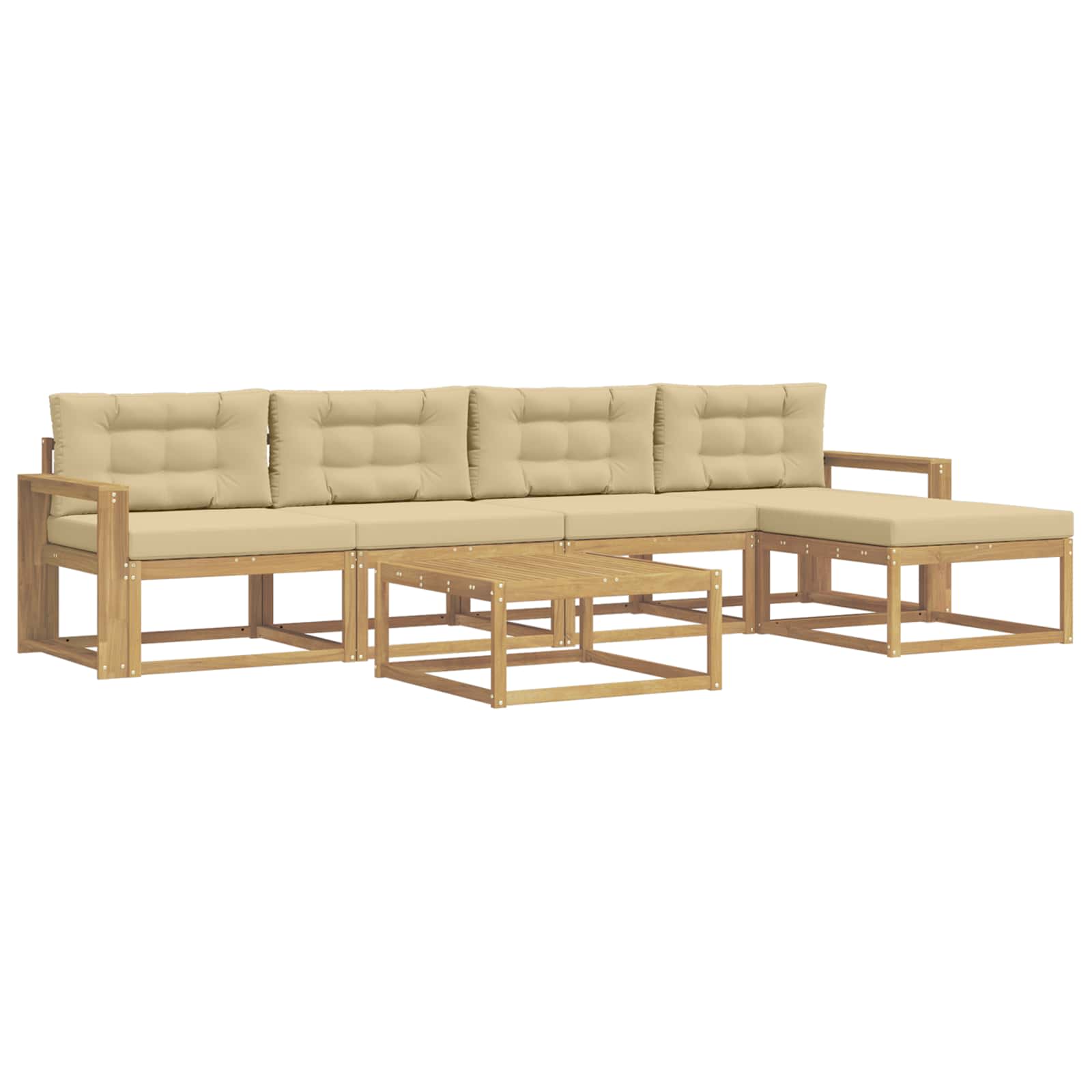 Ensemble de canapés d'extérieur 6 pcs Blanc et Beige - XIOS
