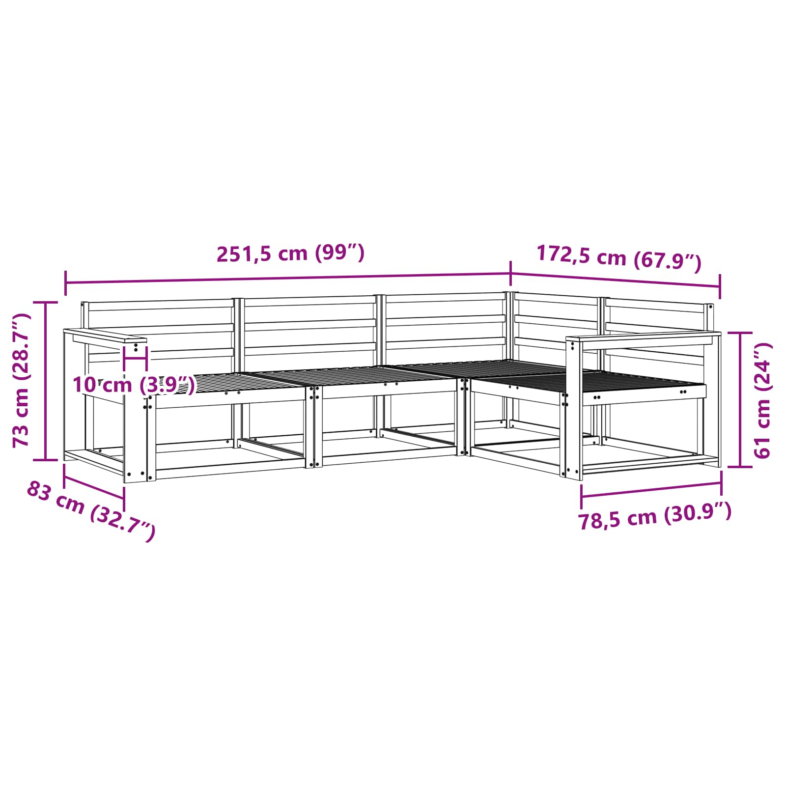 Ensemble de canapés d'extérieur 4 pcs Blanc - XIOS