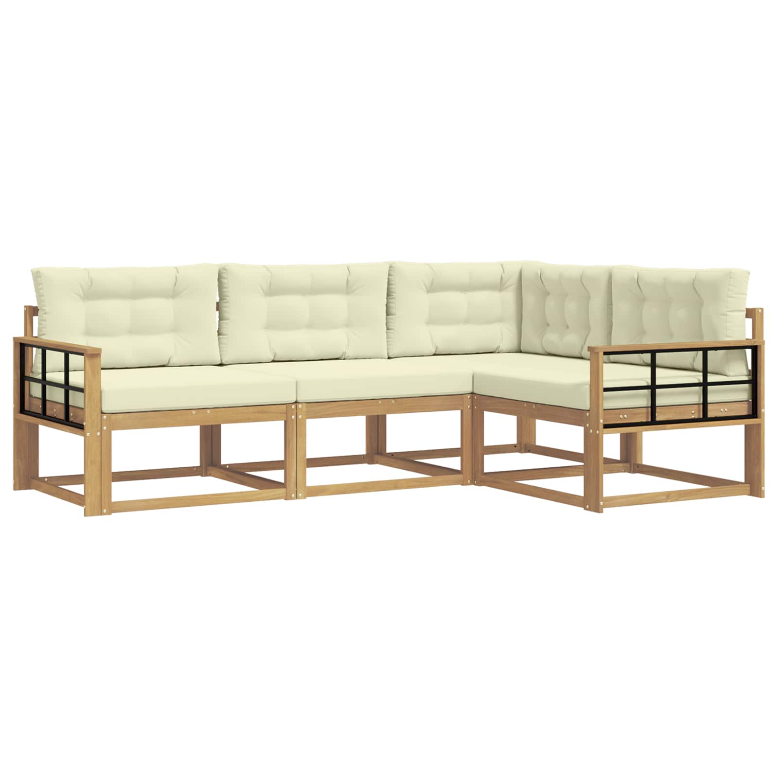 Ensemble de canapés d'extérieur 3 pcs Blanc et crème Polyester - XIOS