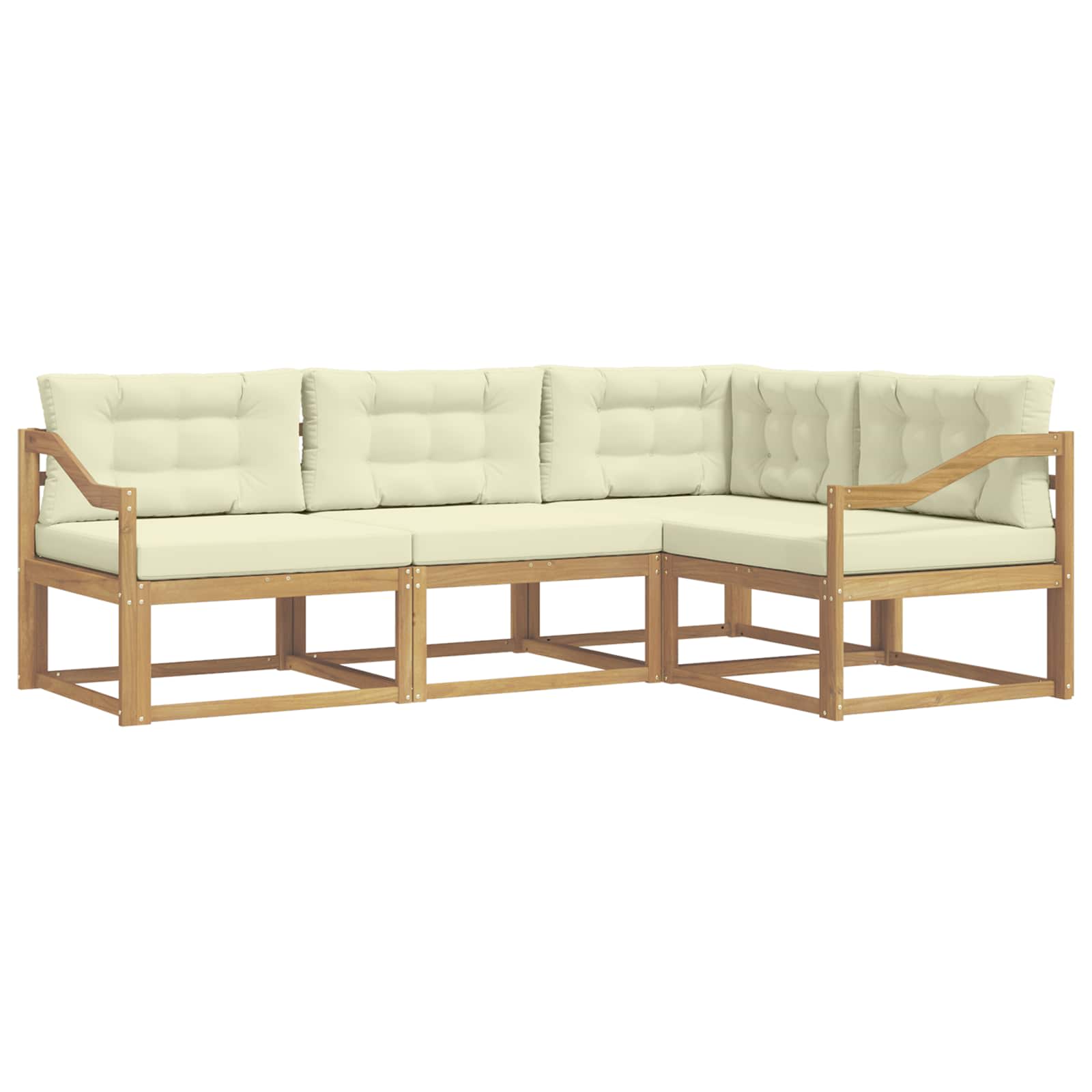 Ensemble de canapés d'extérieur 3 pcs Blanc et crème Polyester - XIOS