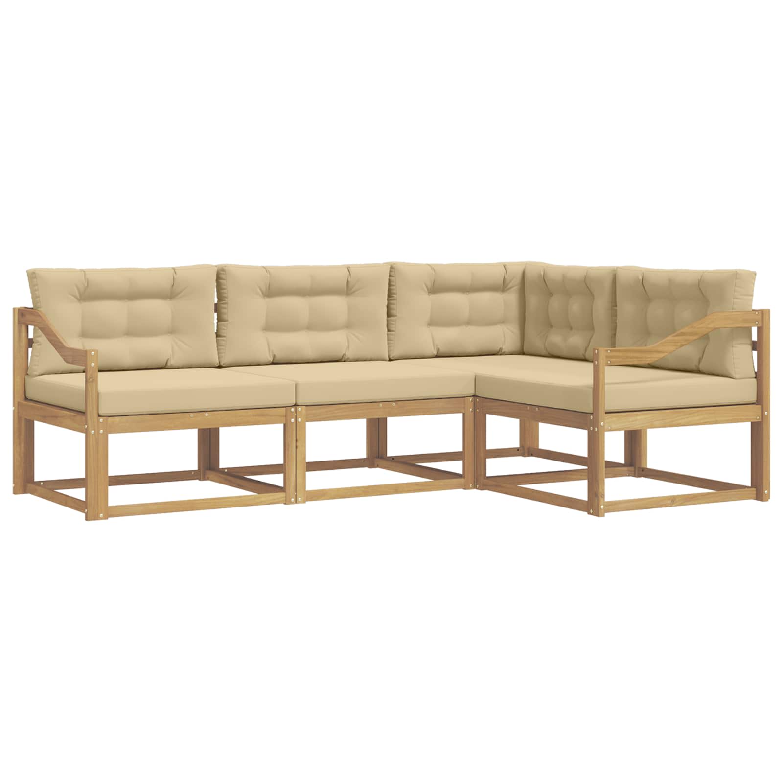 Ensemble de canapés d'extérieur 3 pcs Blanc et Beige Polyester - XIOS