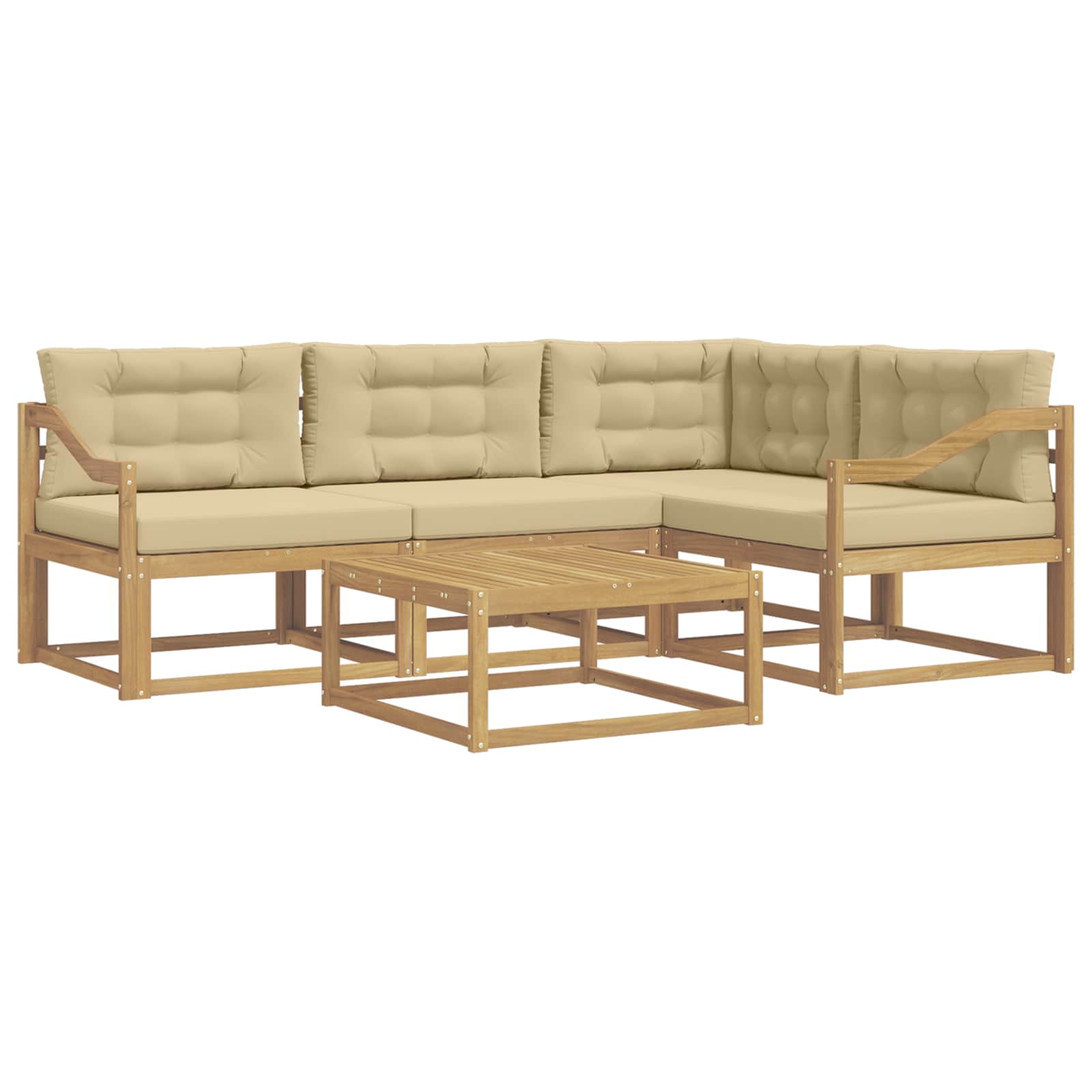 Ensemble de canapés d'extérieur 5 pcs Blanc et Beige - XIOS