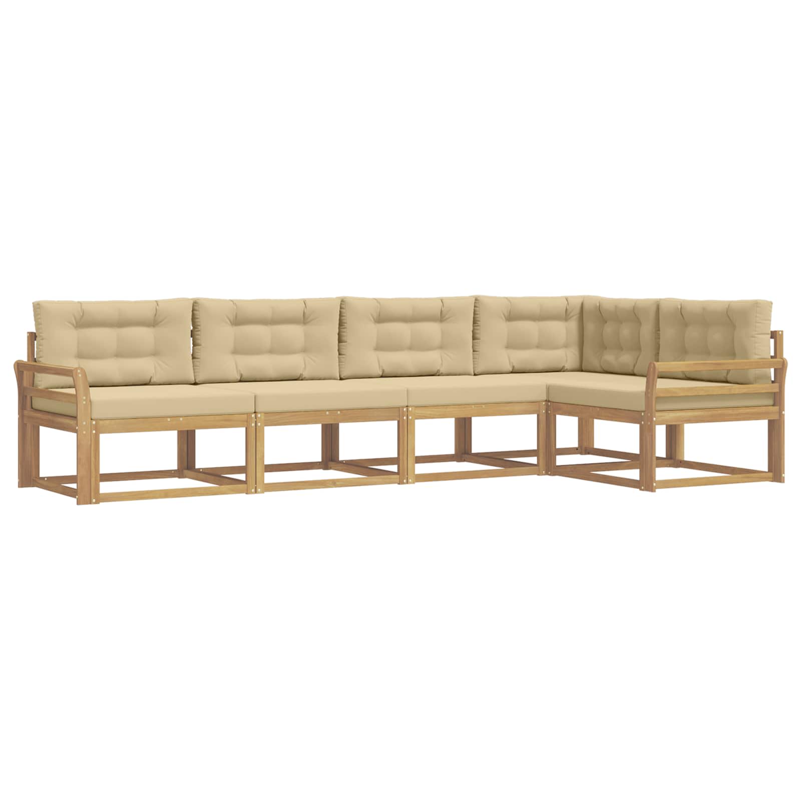 Ensemble de canapés d'extérieur 4 pcs Blanc et Beige Polyester - XIOS