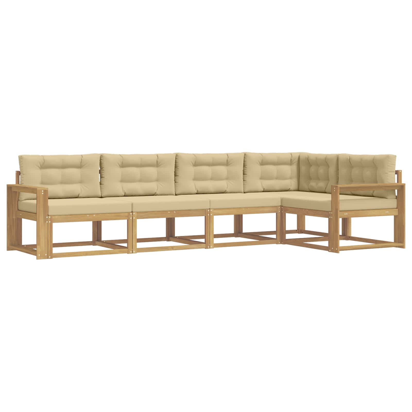 Ensemble de canapés d'extérieur 4 pcs Blanc et Beige Polyester - XIOS
