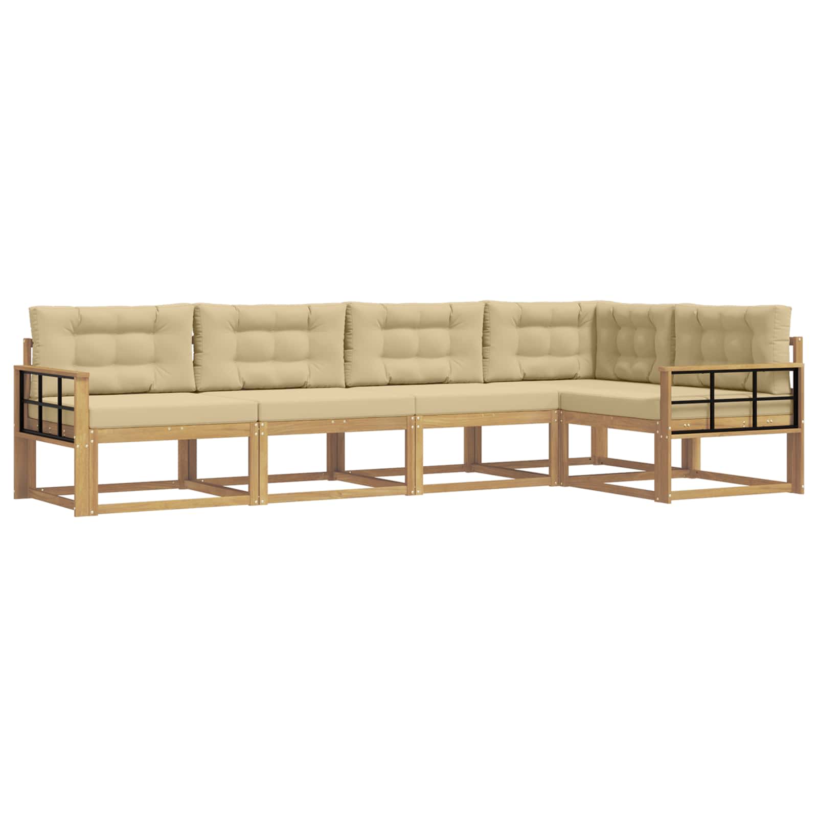 Ensemble de canapés d'extérieur 4 pcs Blanc et Beige Polyester - XIOS