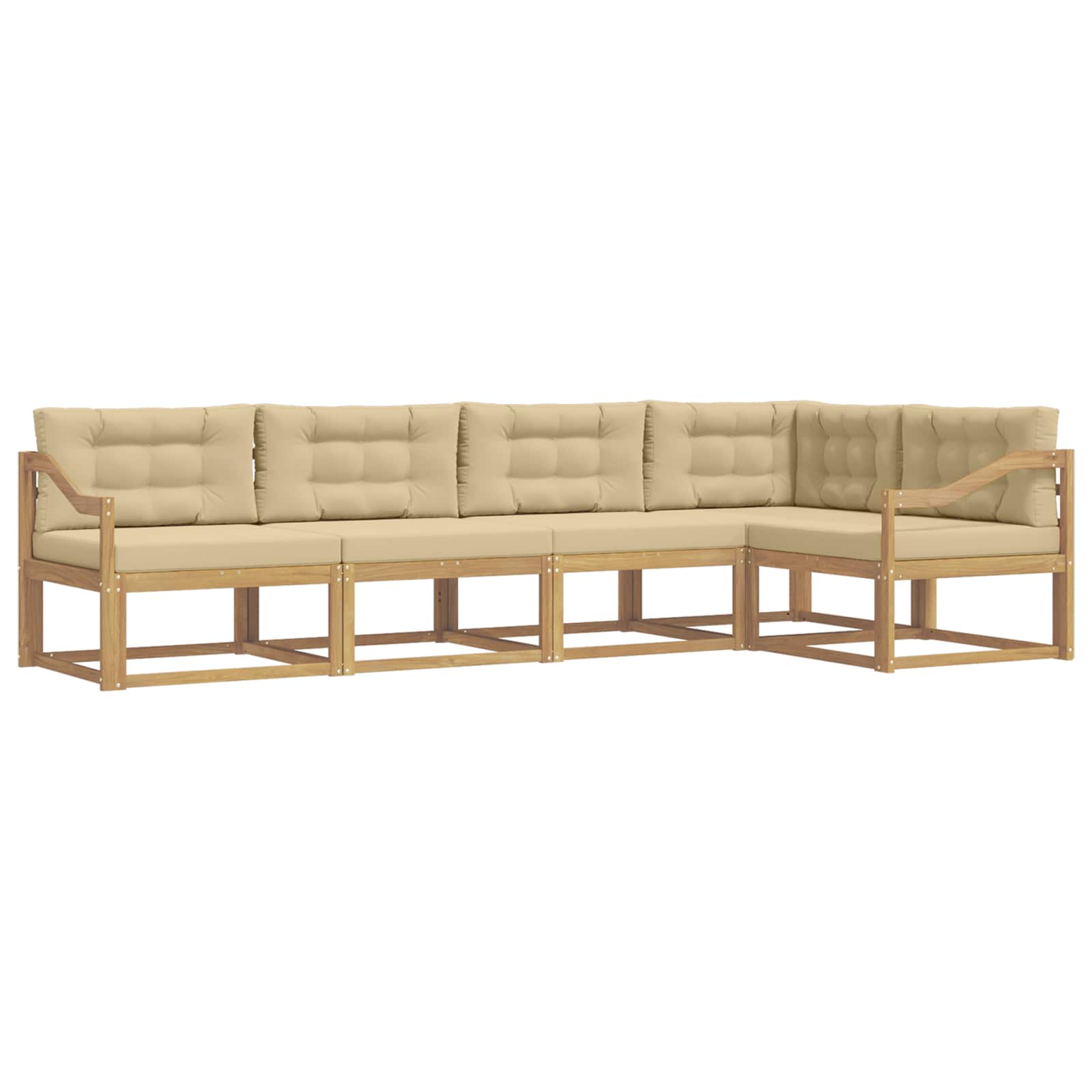 Ensemble de canapés d'extérieur 4 pcs Blanc et Beige Polyester - XIOS
