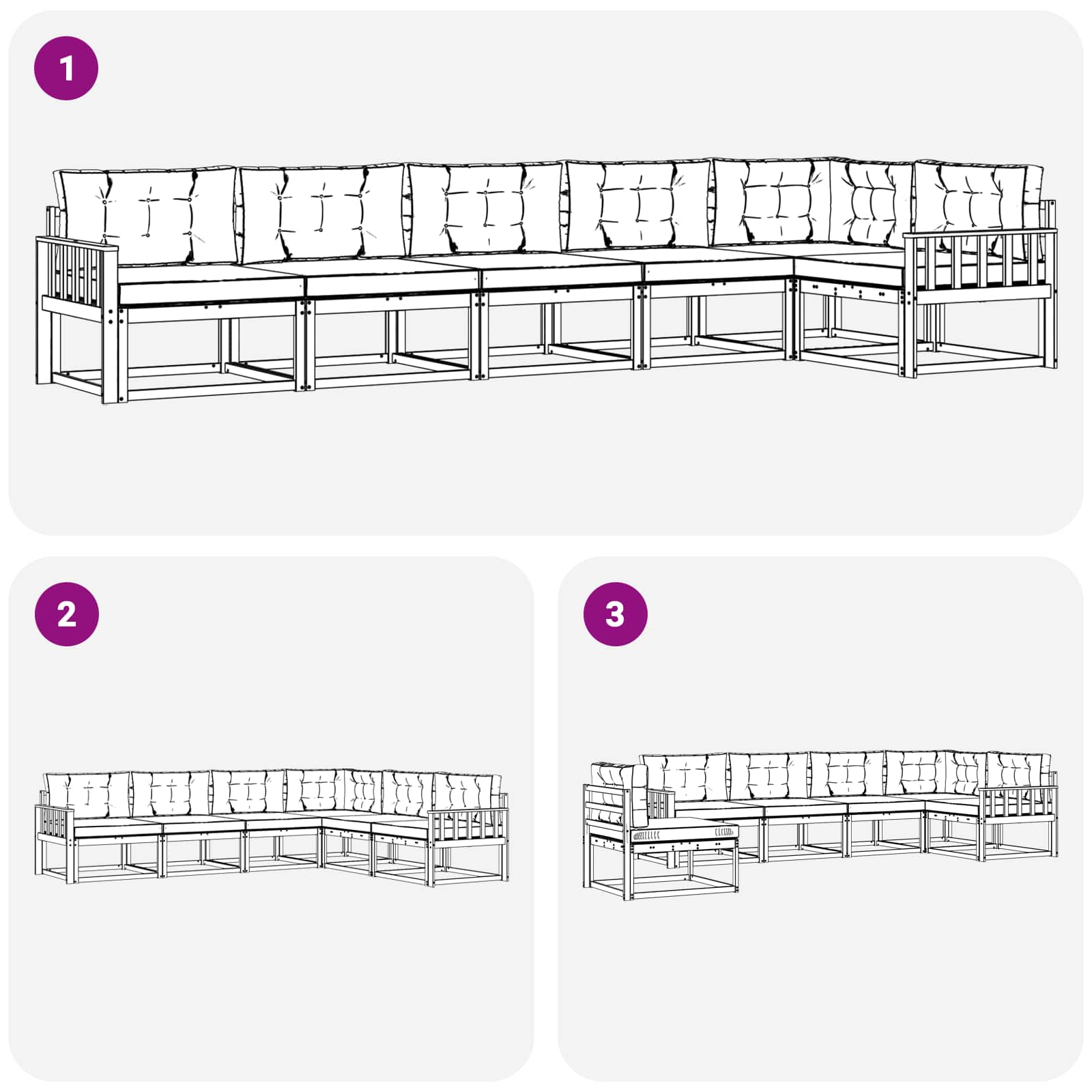 Ensemble de canapés d'extérieur 4 pcs Blanc et Beige Polyester - XIOS