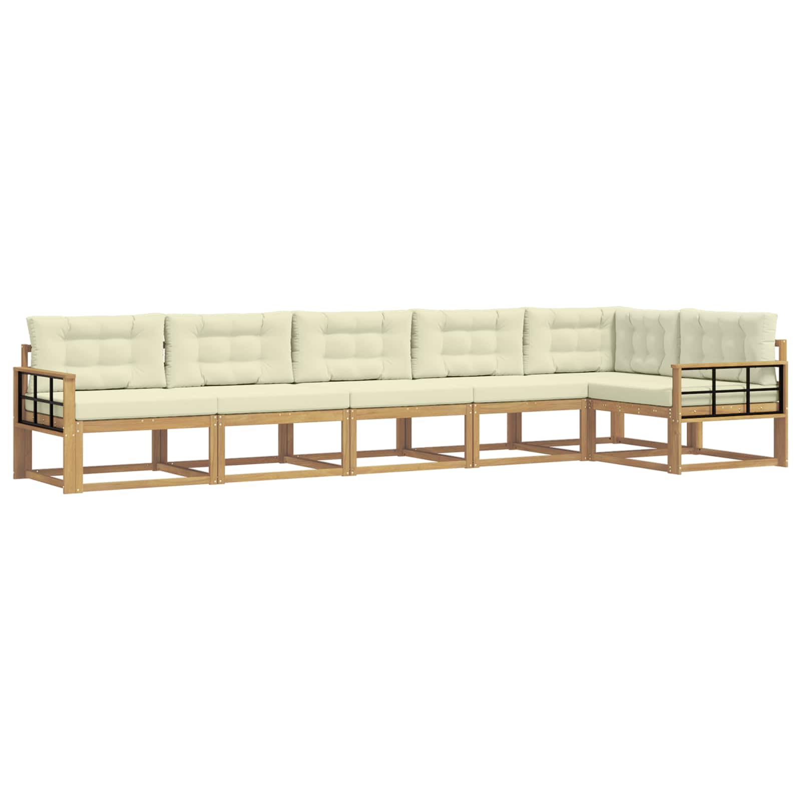 Ensemble de canapés d'extérieur 4 pcs Blanc et crème Polyester - XIOS