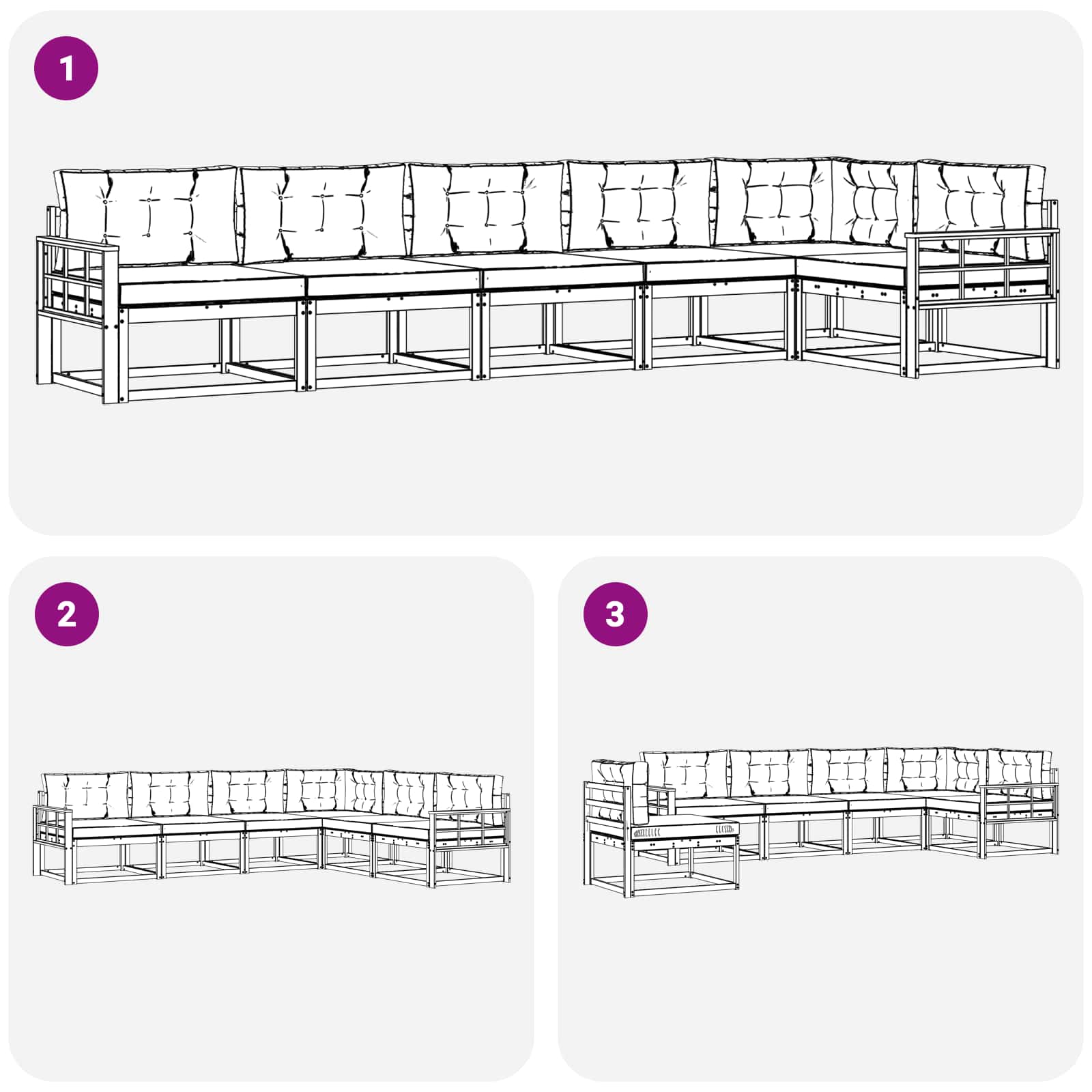 Ensemble de canapés d'extérieur 4 pcs Blanc et crème Polyester - XIOS