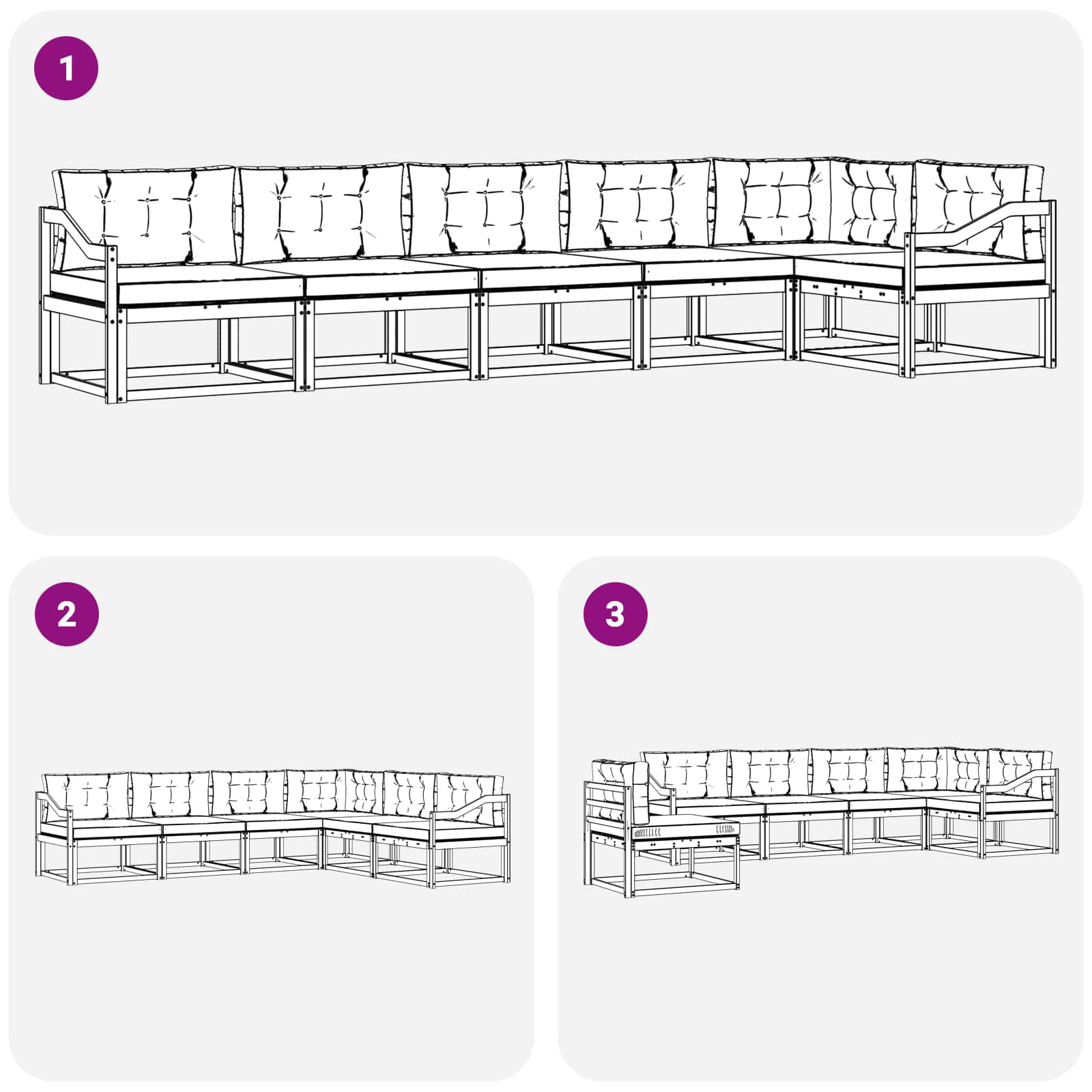 Ensemble de canapés d'extérieur 4 pcs Blanc et crème Polyester - XIOS