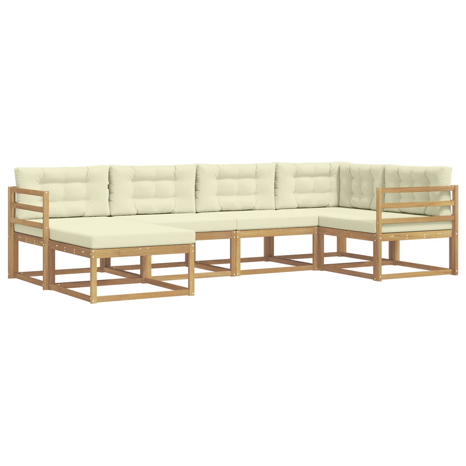 Ensemble de canapés d'extérieur 5 pcs Blanc et crème Polyester - XIOS