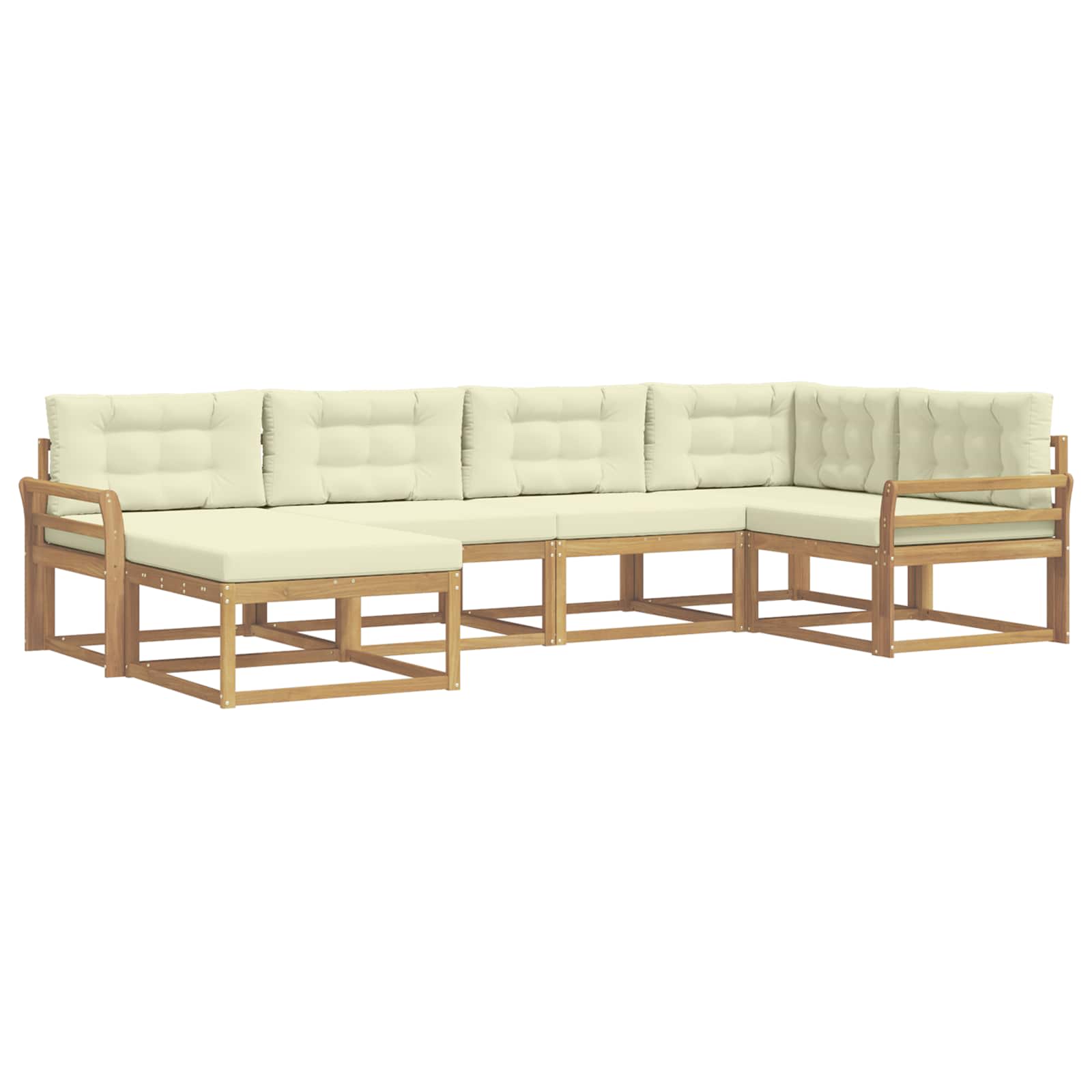 Ensemble de canapés d'extérieur 5 pcs Blanc et crème Polyester - XIOS