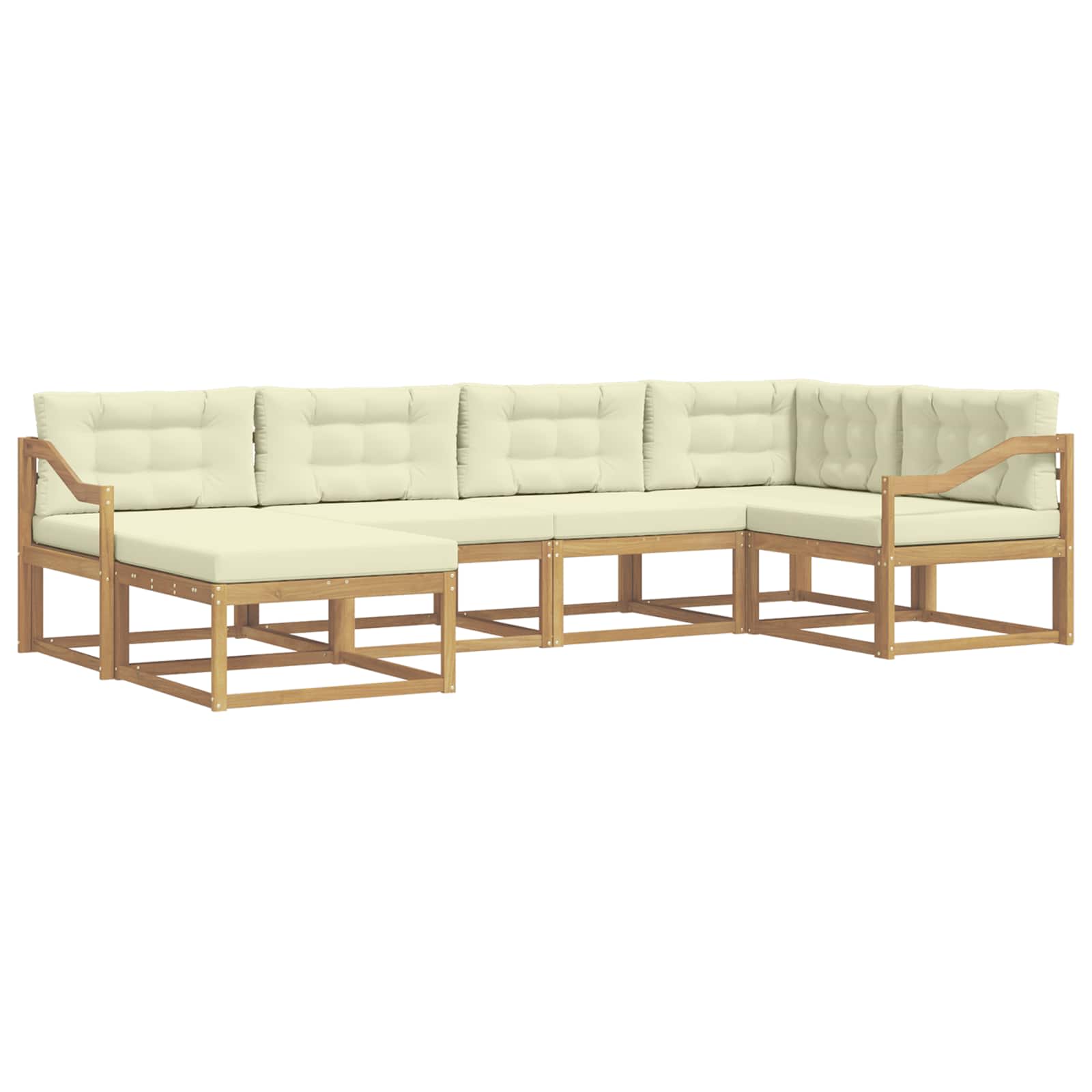 Ensemble de canapés d'extérieur 5 pcs Blanc et crème Polyester - XIOS