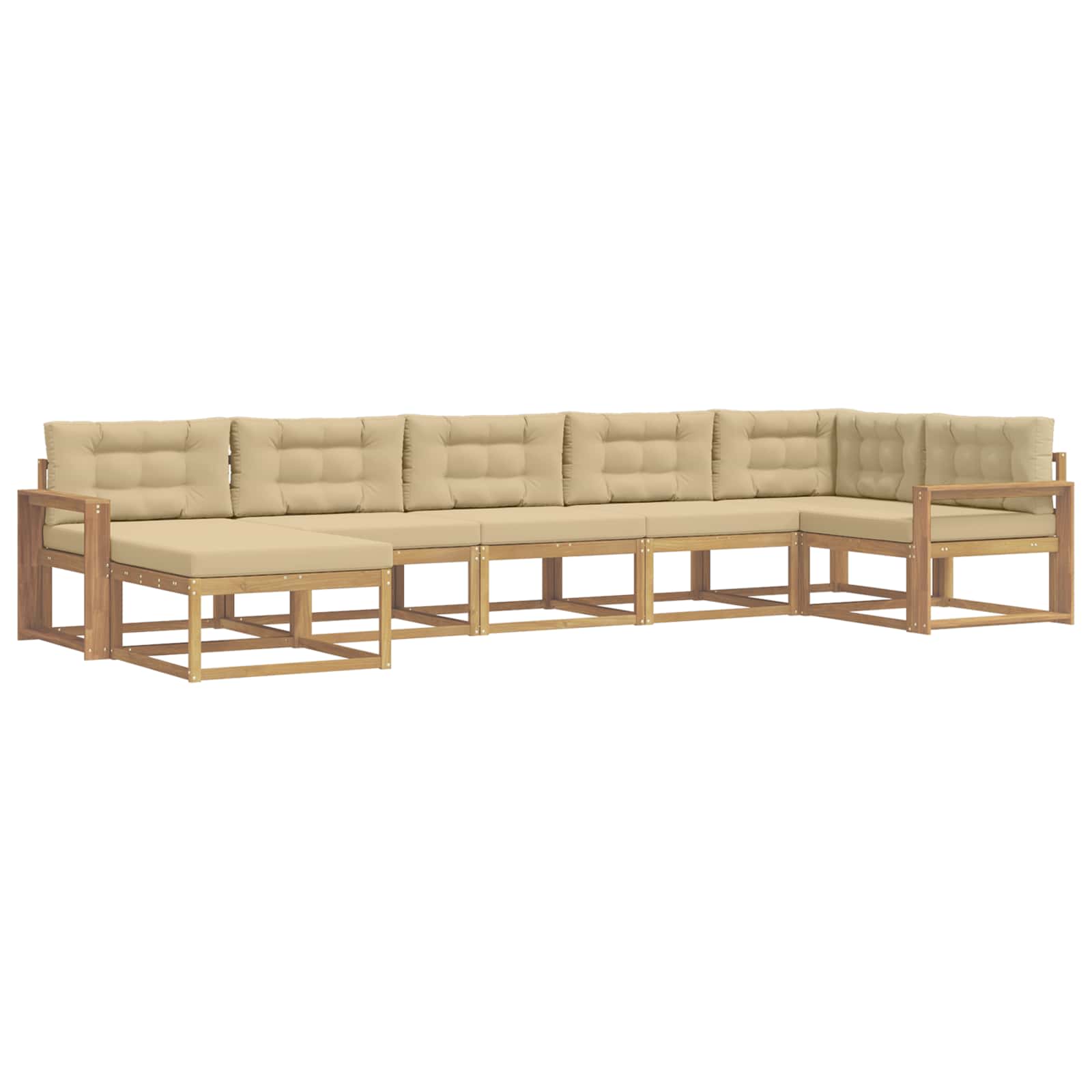 Ensemble de canapés d'extérieur 7 pcs Blanc et Beige - XIOS