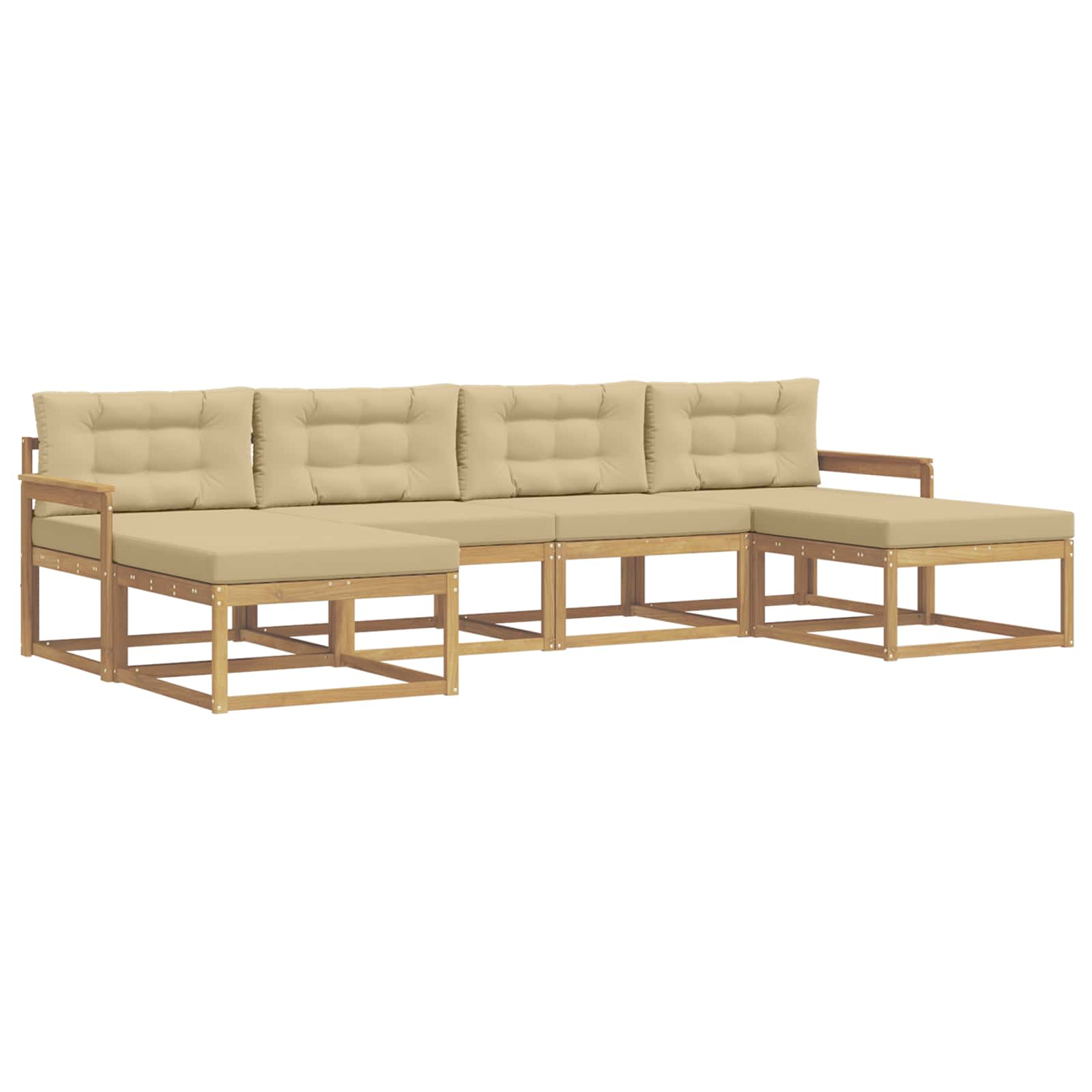 Ensemble de canapés d'extérieur 6 pc Blanc et Beige