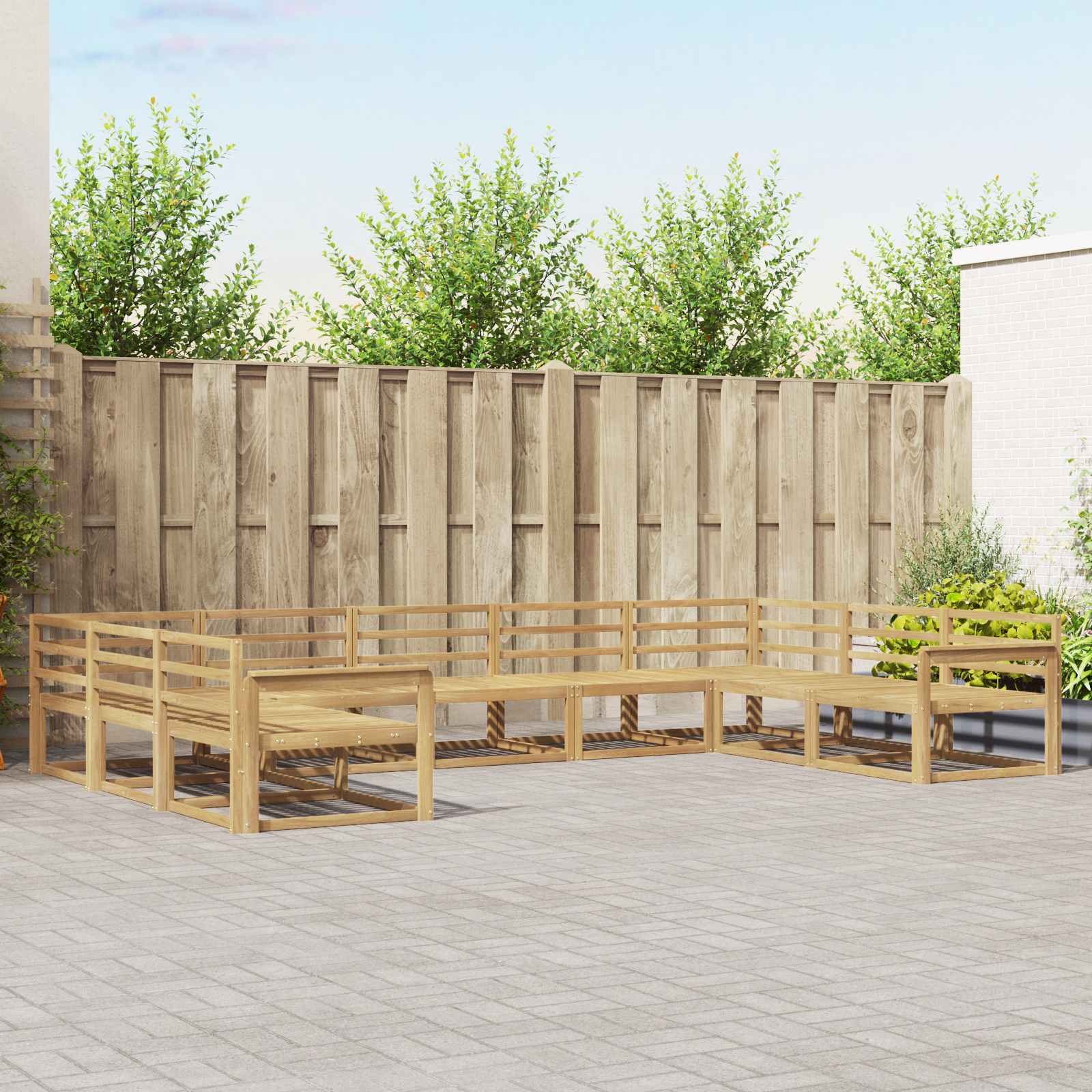 Ensemble de canapés d'extérieur 9 pcs Blanc 404 x 247,5 x 73 cm - XIOS