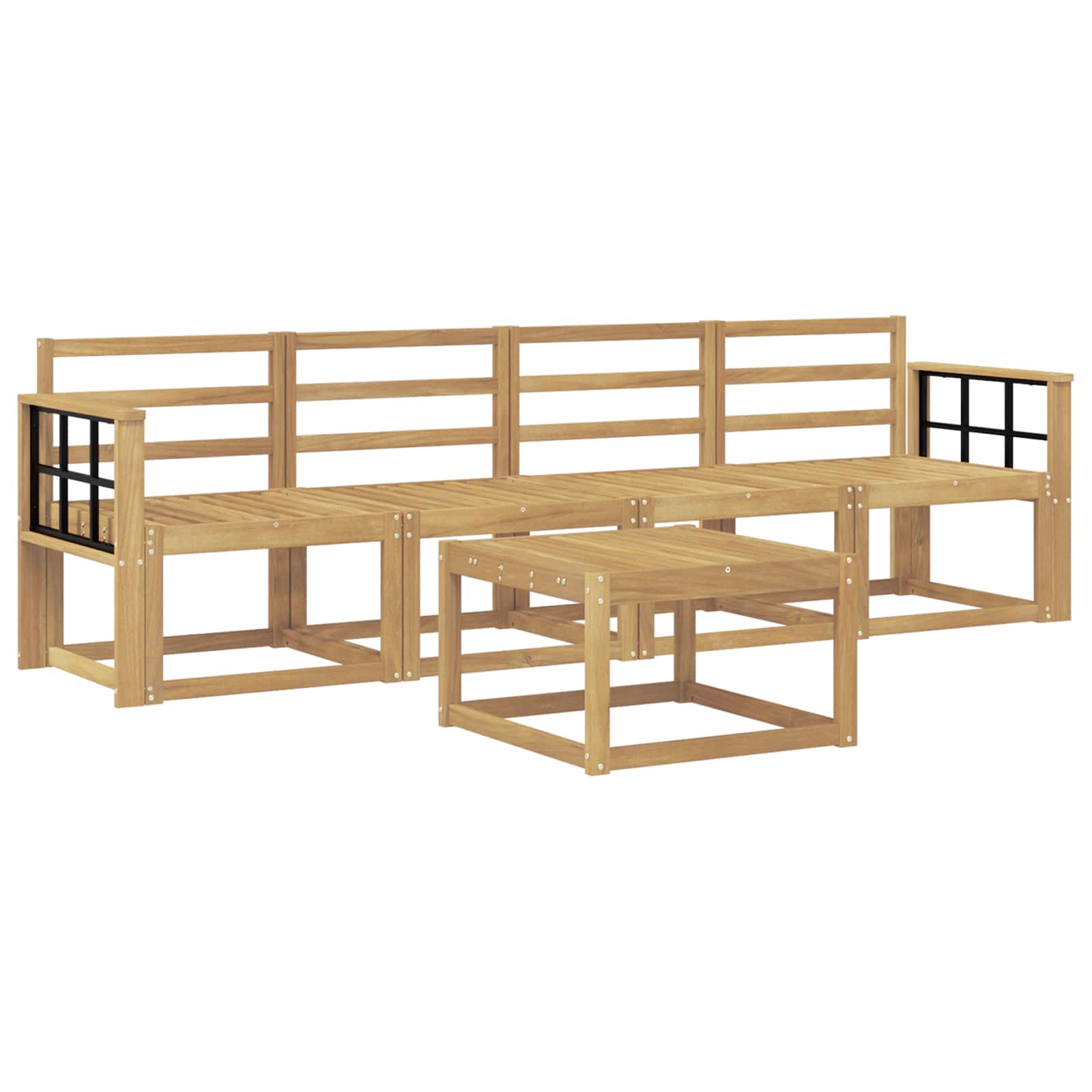 Ensemble de canapés d'extérieur 5 pcs Blanc 59 x 59 x 37 cm - XIOS