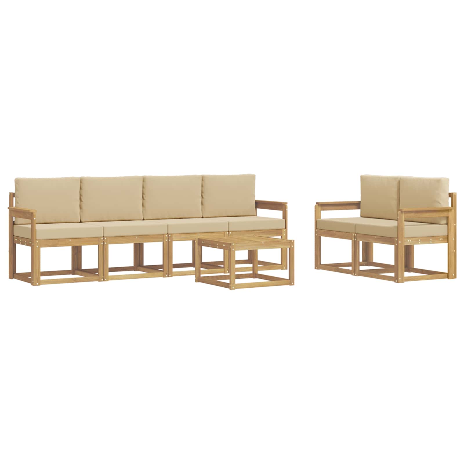 Ensemble de canapés d'extérieur 7 pc Blanc et Beige