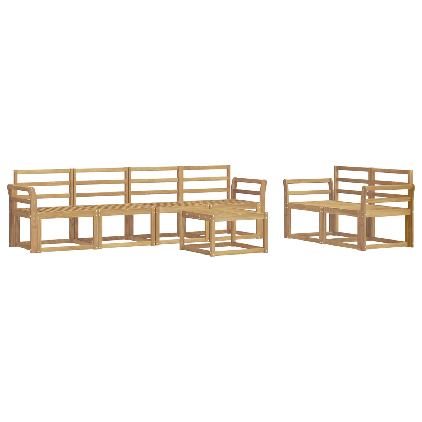 Ensemble de canapés d'extérieur 7 pcs Blanc 59 x 59 x 37 cm - XIOS