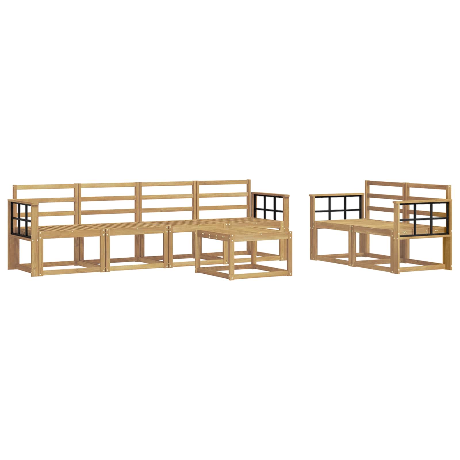 Ensemble de canapés d'extérieur 7 pcs Blanc 59 x 59 x 37 cm - XIOS